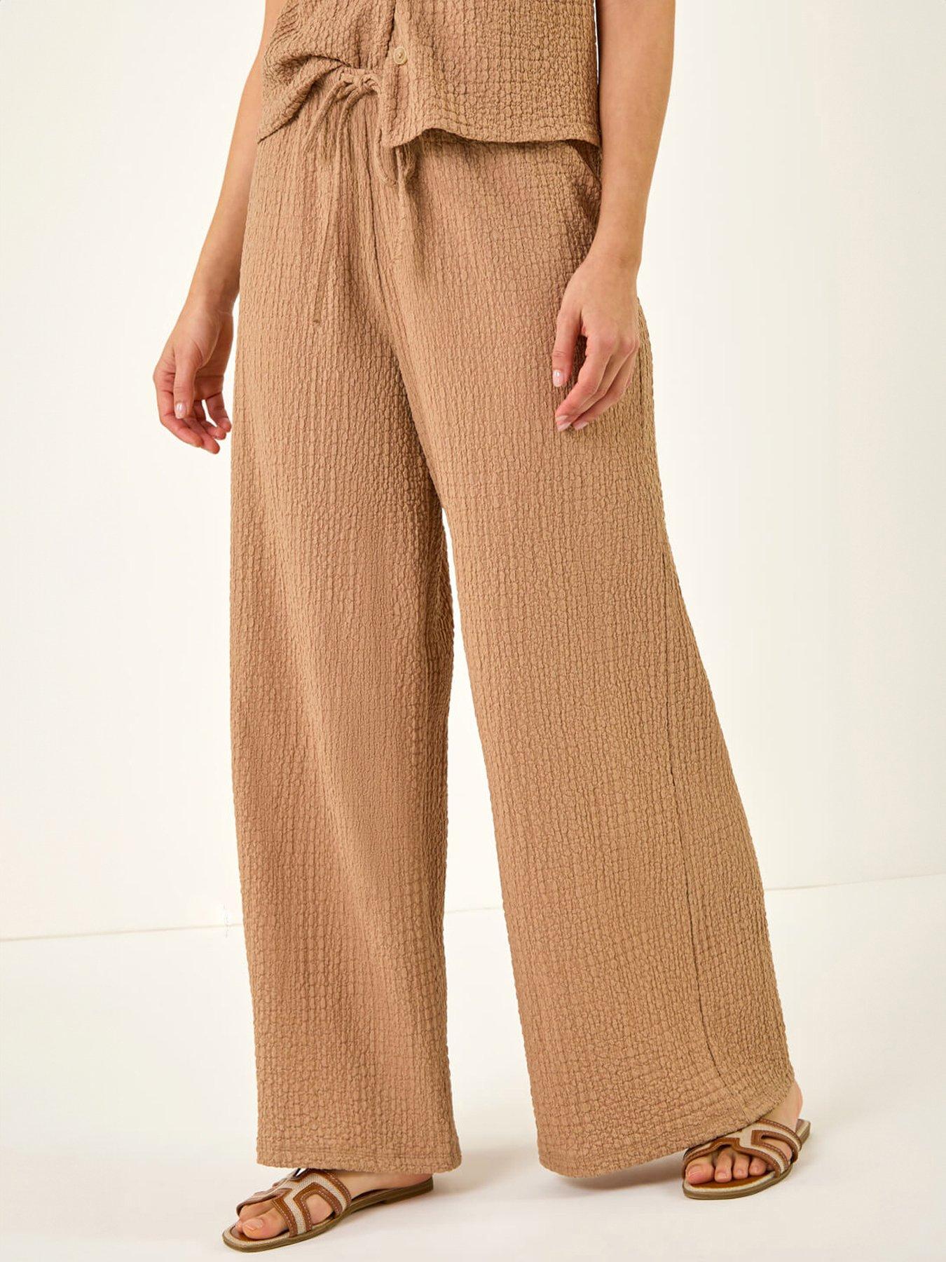 Roman Dusk Crinkle Wide Leg Stretch Trouser