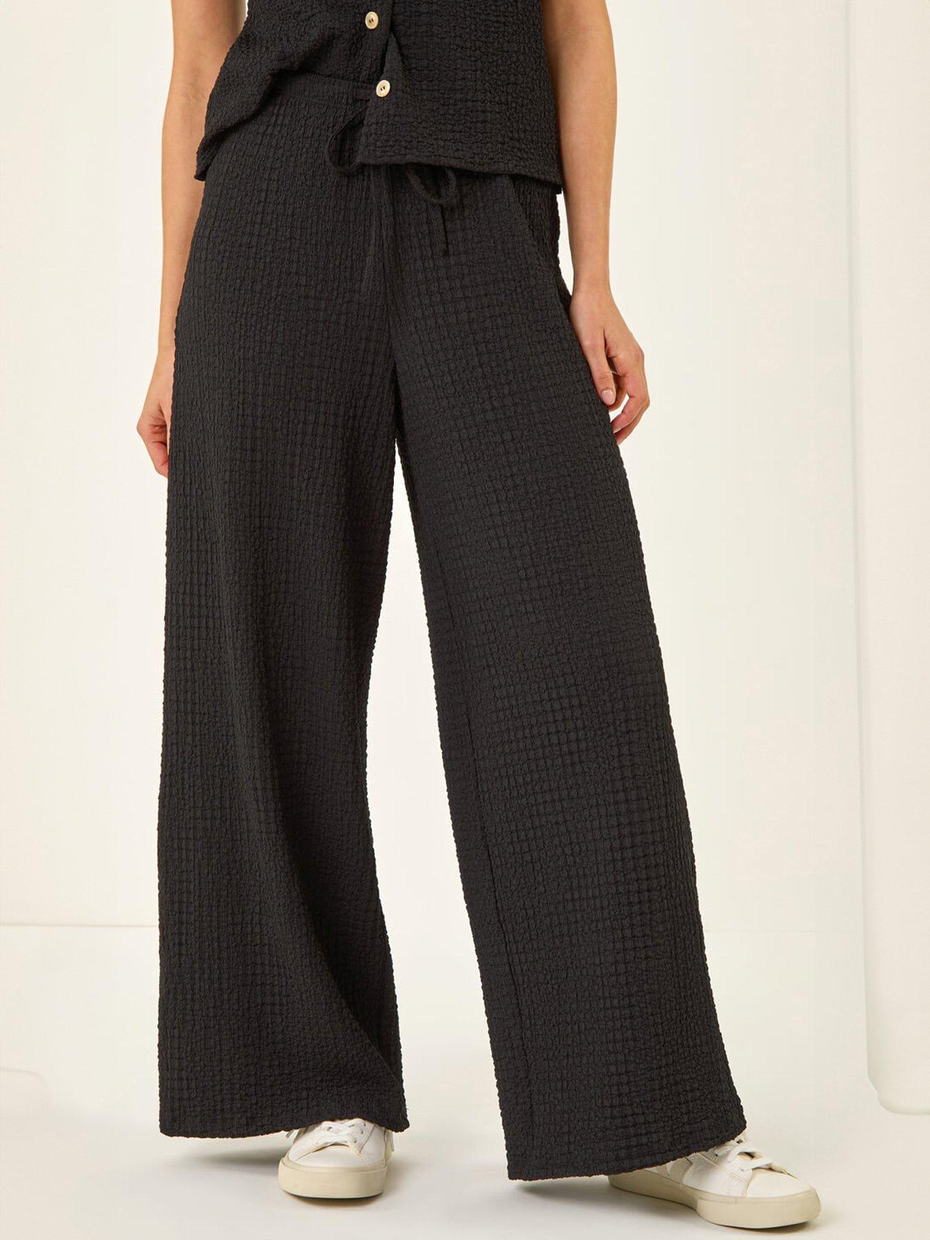 Roman Dusk Crinkle Wide Leg Stretch Trouser