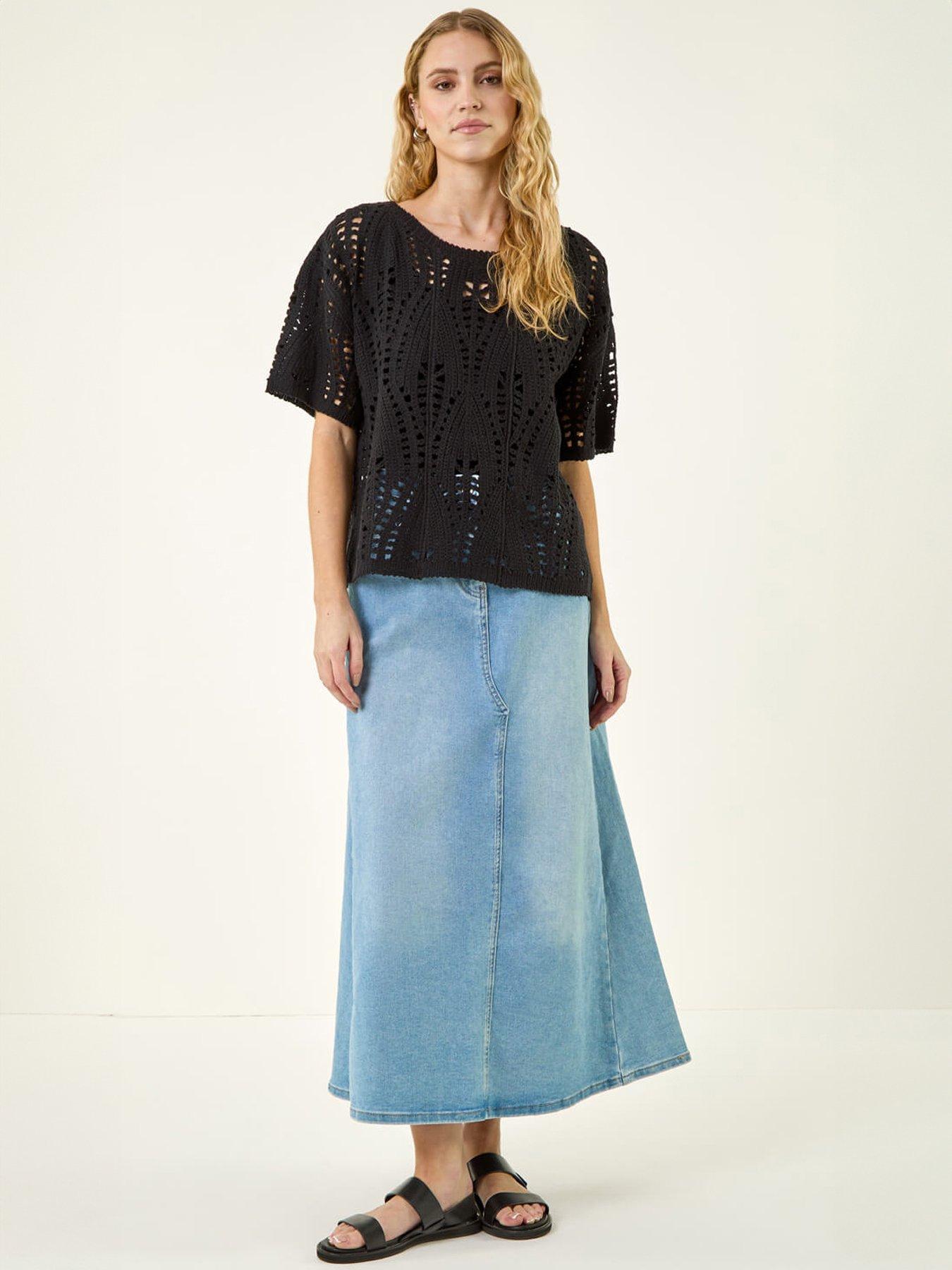 Image 2 of 5 of Roman Crochet Detail Knit Top