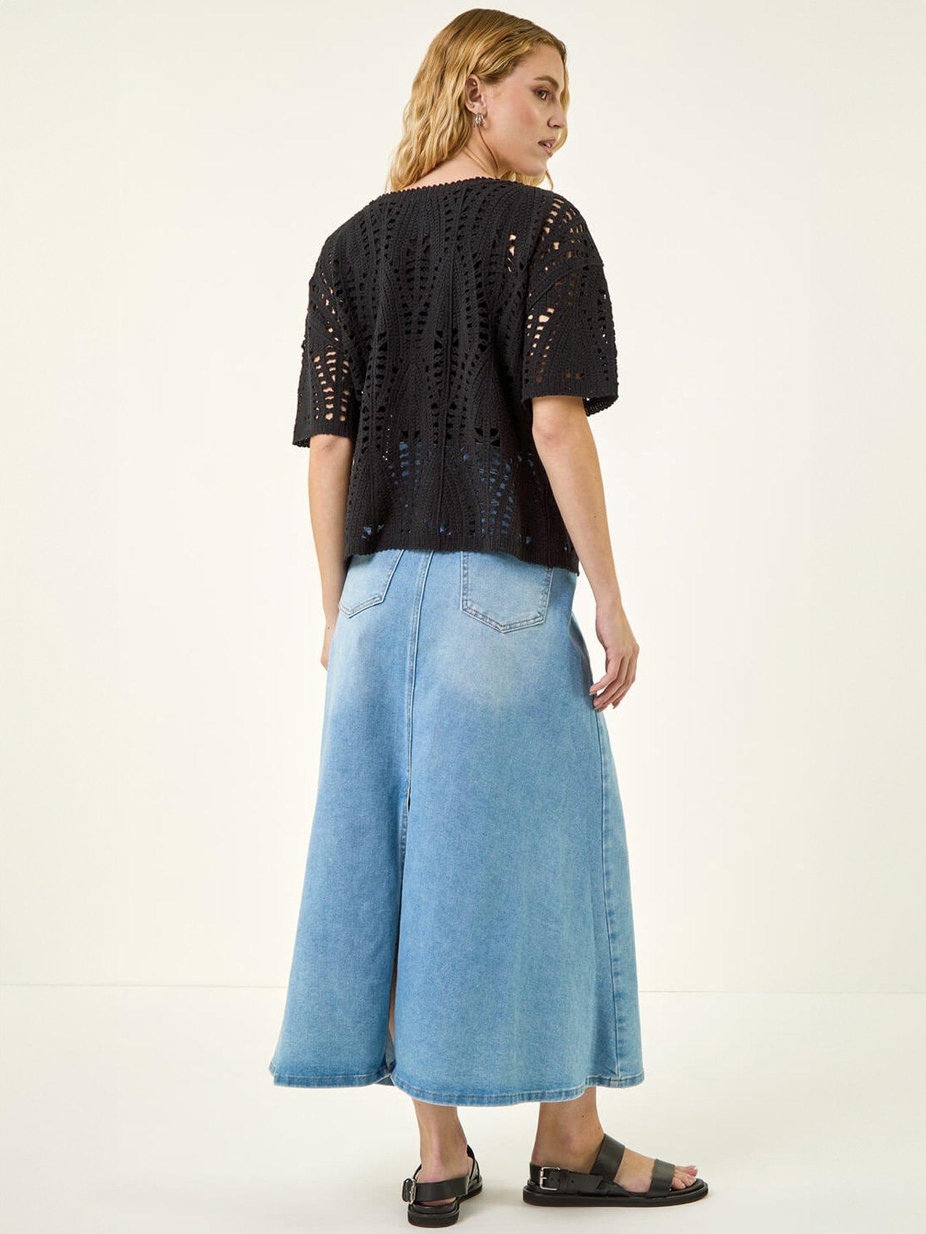 Image 3 of 5 of Roman Crochet Detail Knit Top