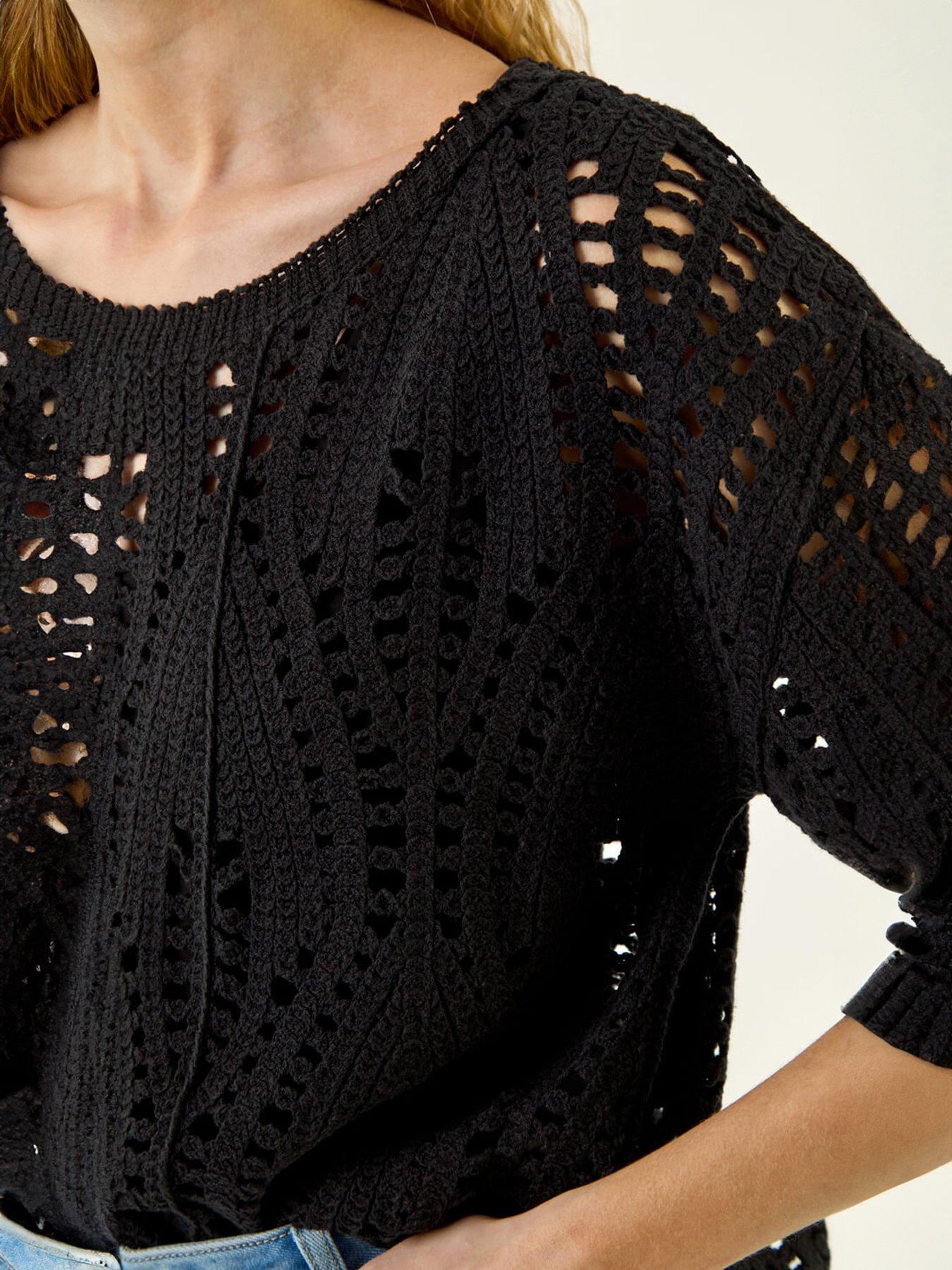 Image 5 of 5 of Roman Crochet Detail Knit Top