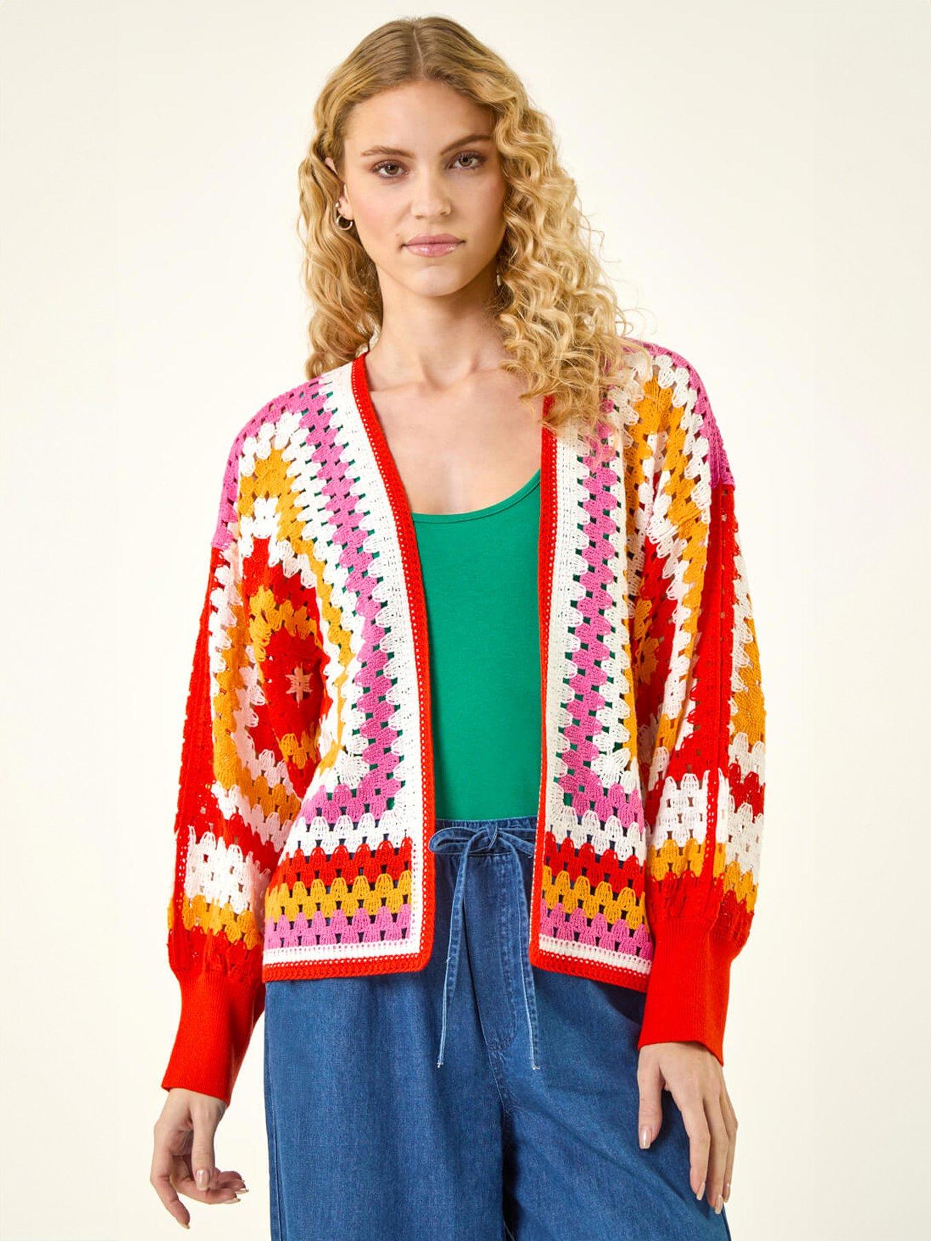 Image 1 of 5 of Roman Crochet Edge Knit Cardigan