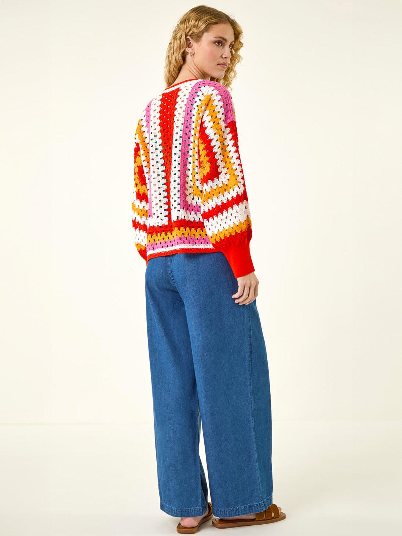 Image 2 of 5 of Roman Crochet Edge Knit Cardigan