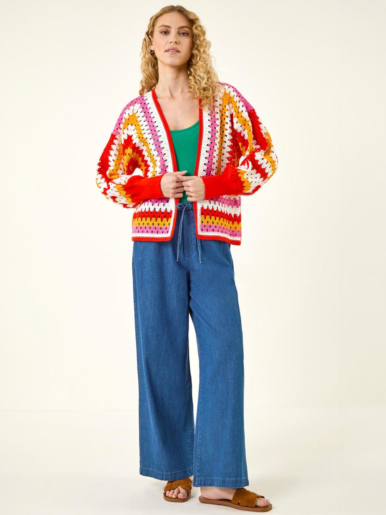 Image 3 of 5 of Roman Crochet Edge Knit Cardigan