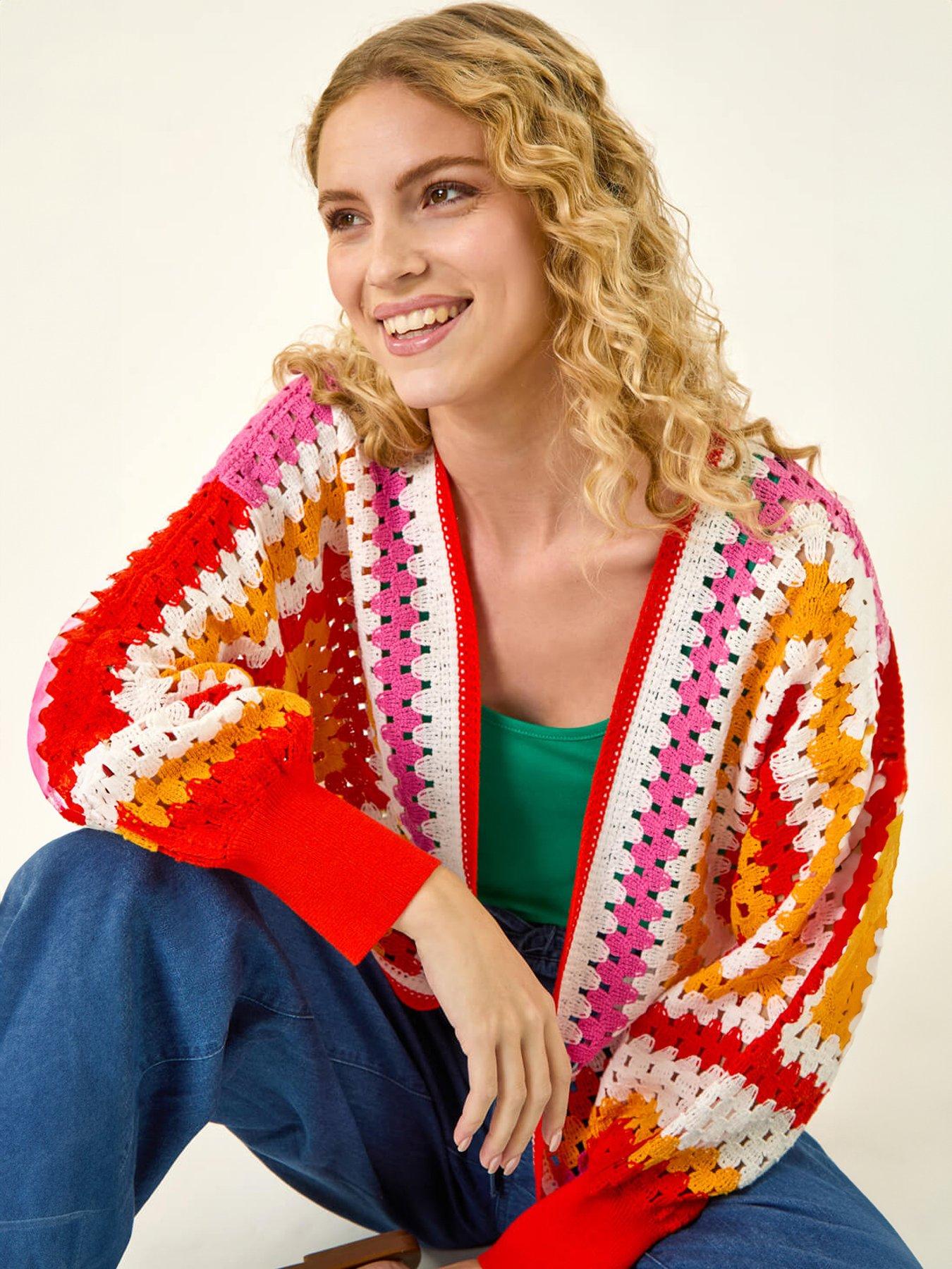 Image 4 of 5 of Roman Crochet Edge Knit Cardigan