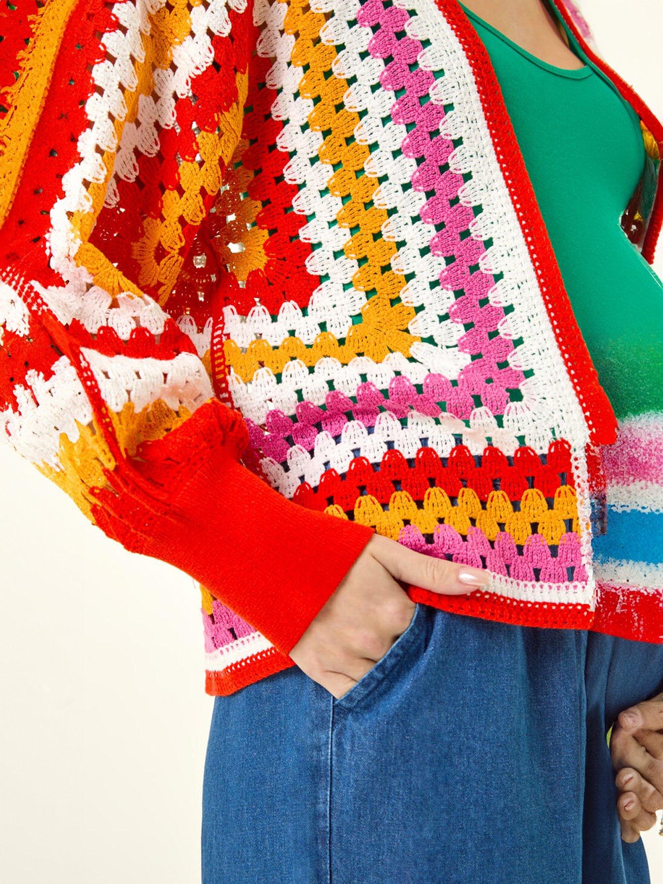 Image 5 of 5 of Roman Crochet Edge Knit Cardigan