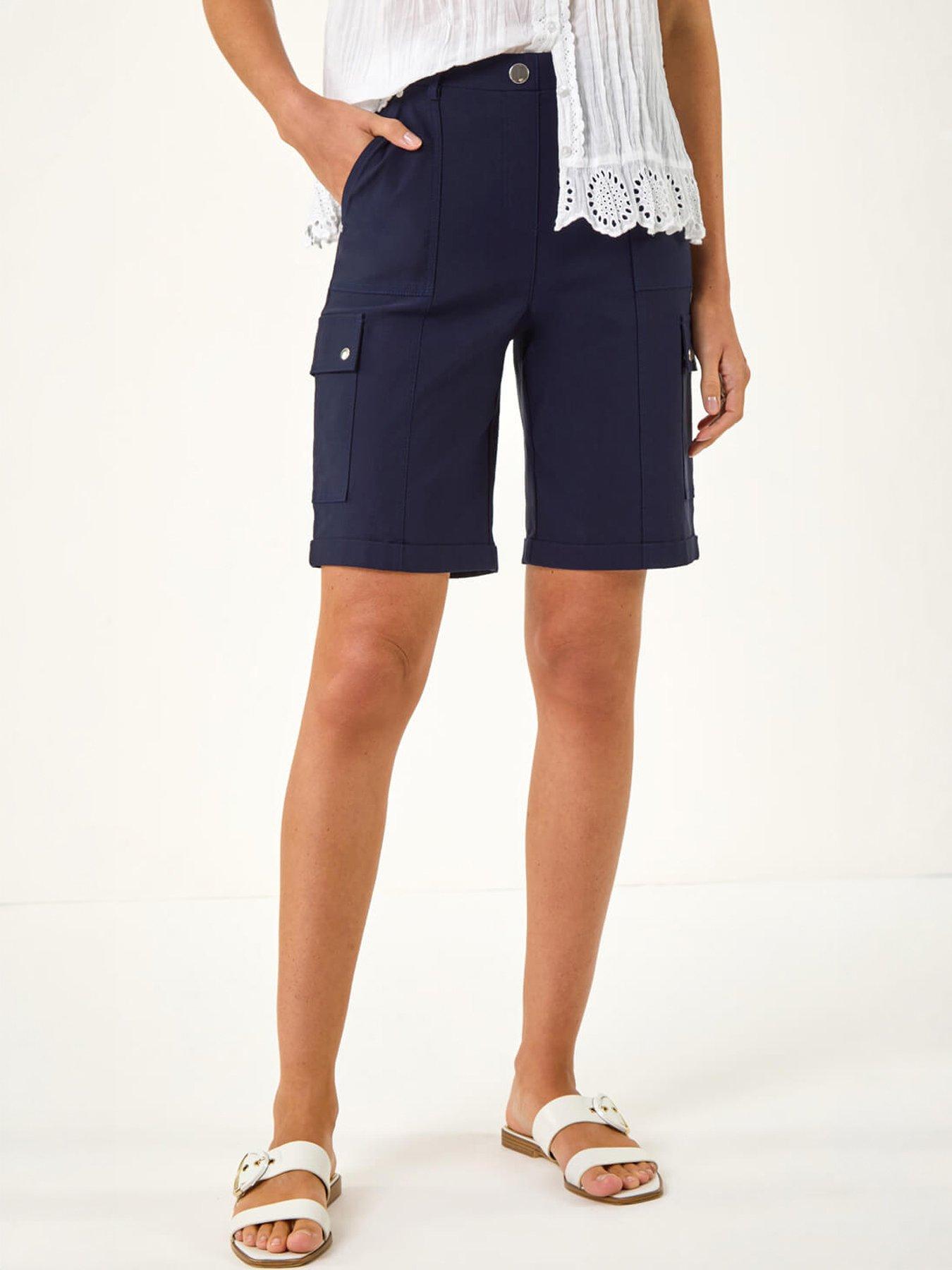 Image 3 of 5 of Roman Cargo Pocket Stretch Shorts - Navy