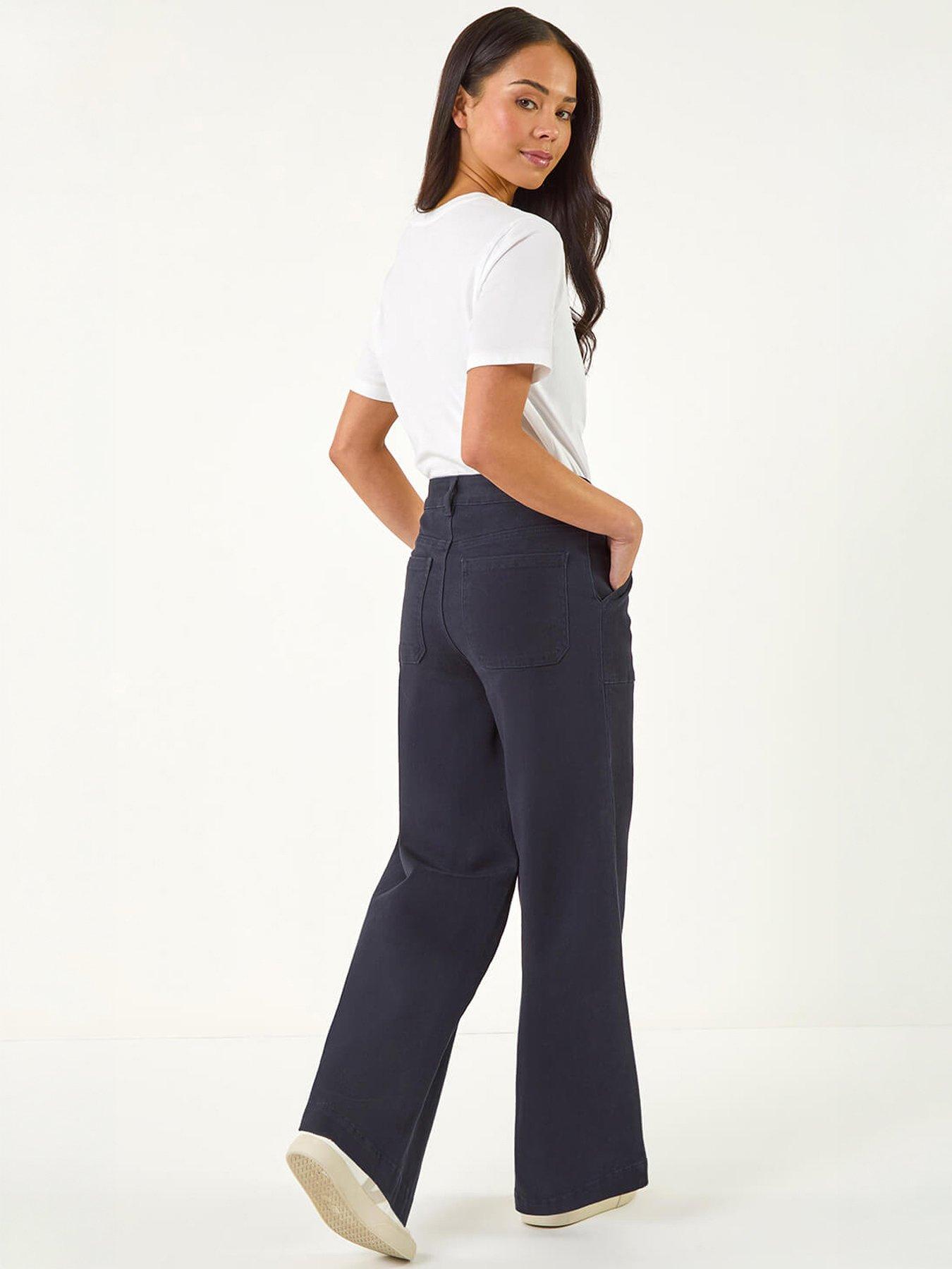 Roman Petite Pocket Stretch Jean, Navy, Size 16, Women