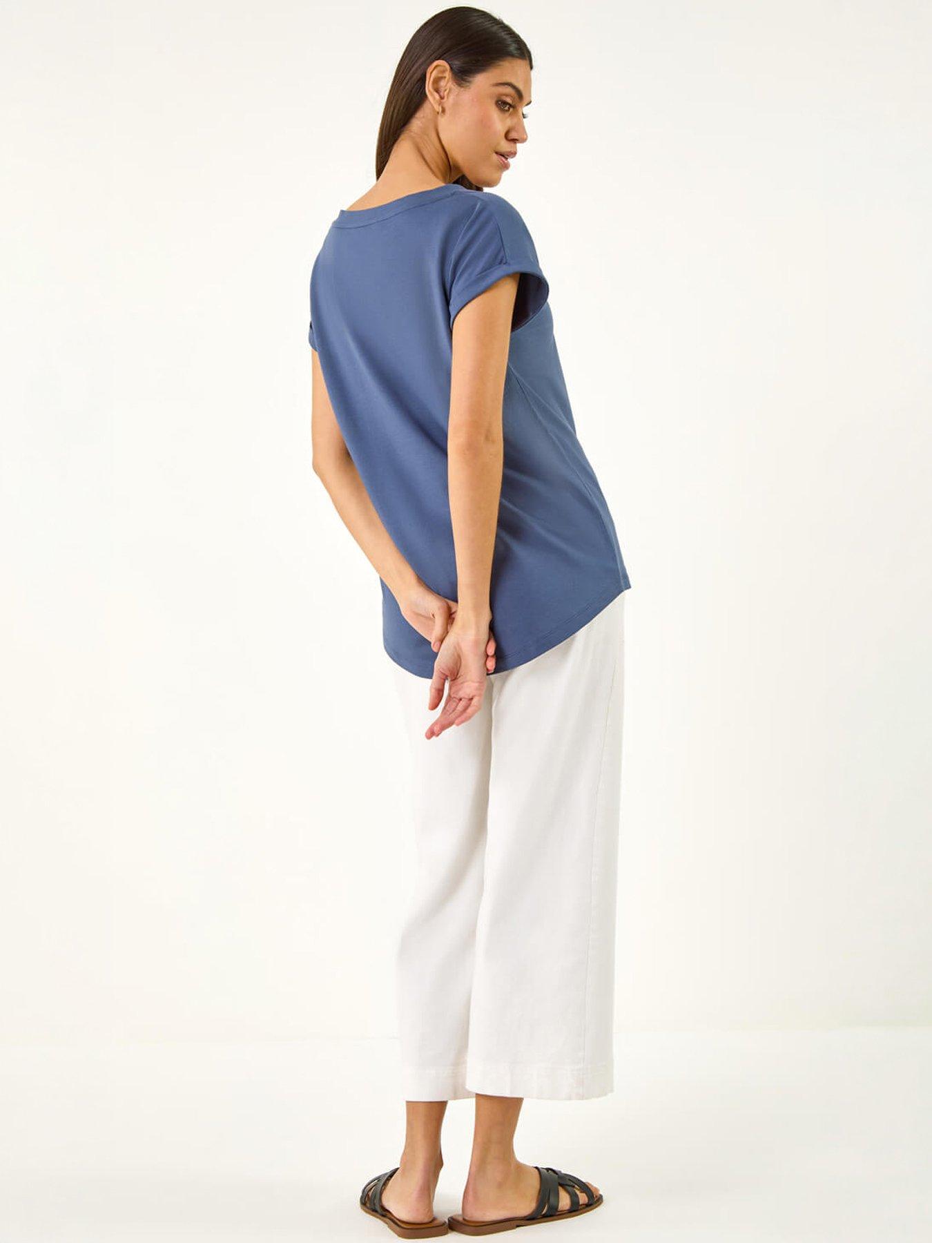 Image 4 of 5 of Roman Plain Stretch Cotton Jersey T-Shirt