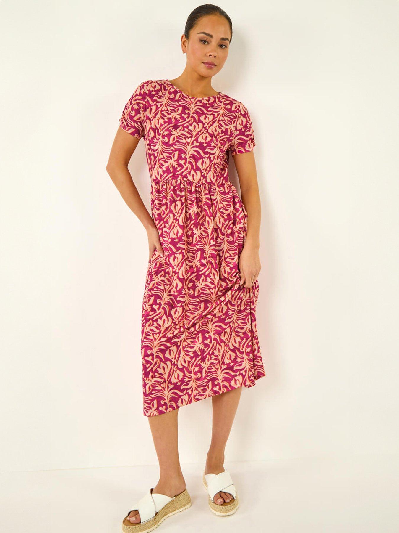Roman Petite Abstract Midi Dress