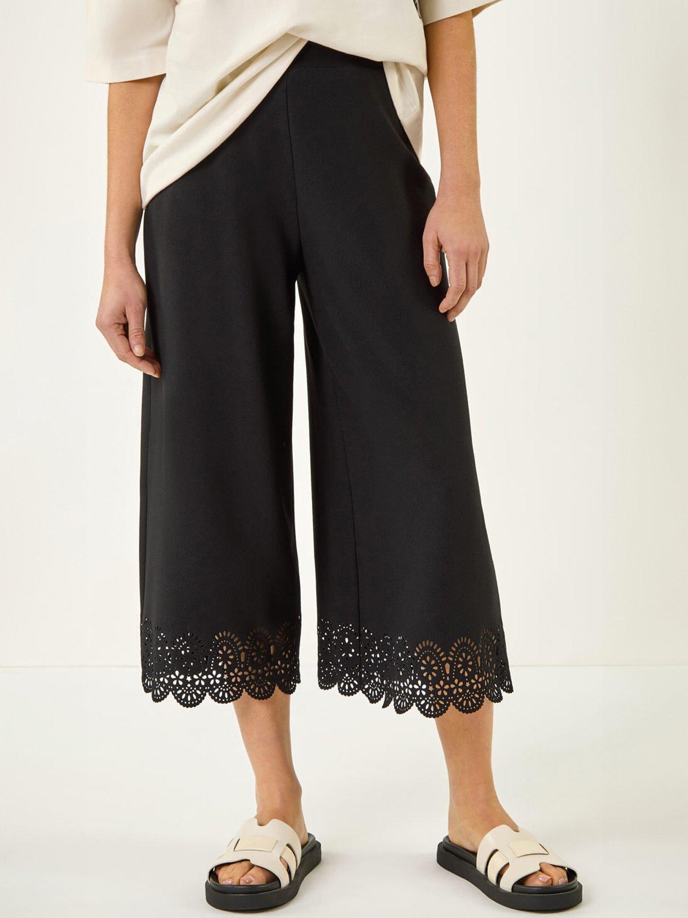 Roman Laser Cut Wide Leg Trouser