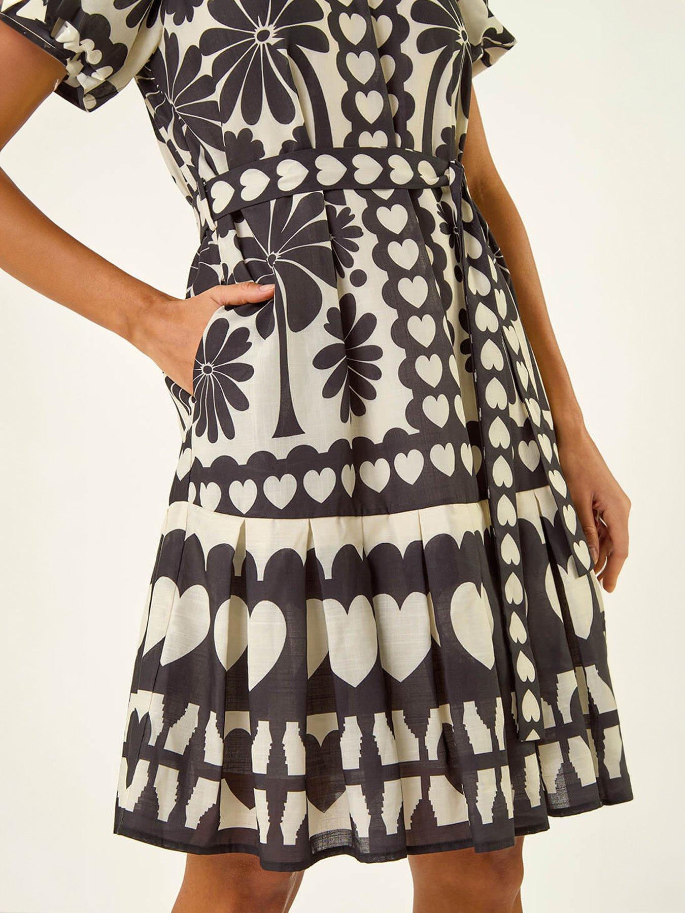 Image 5 of 5 of Roman Floral Heart Pleated Dress