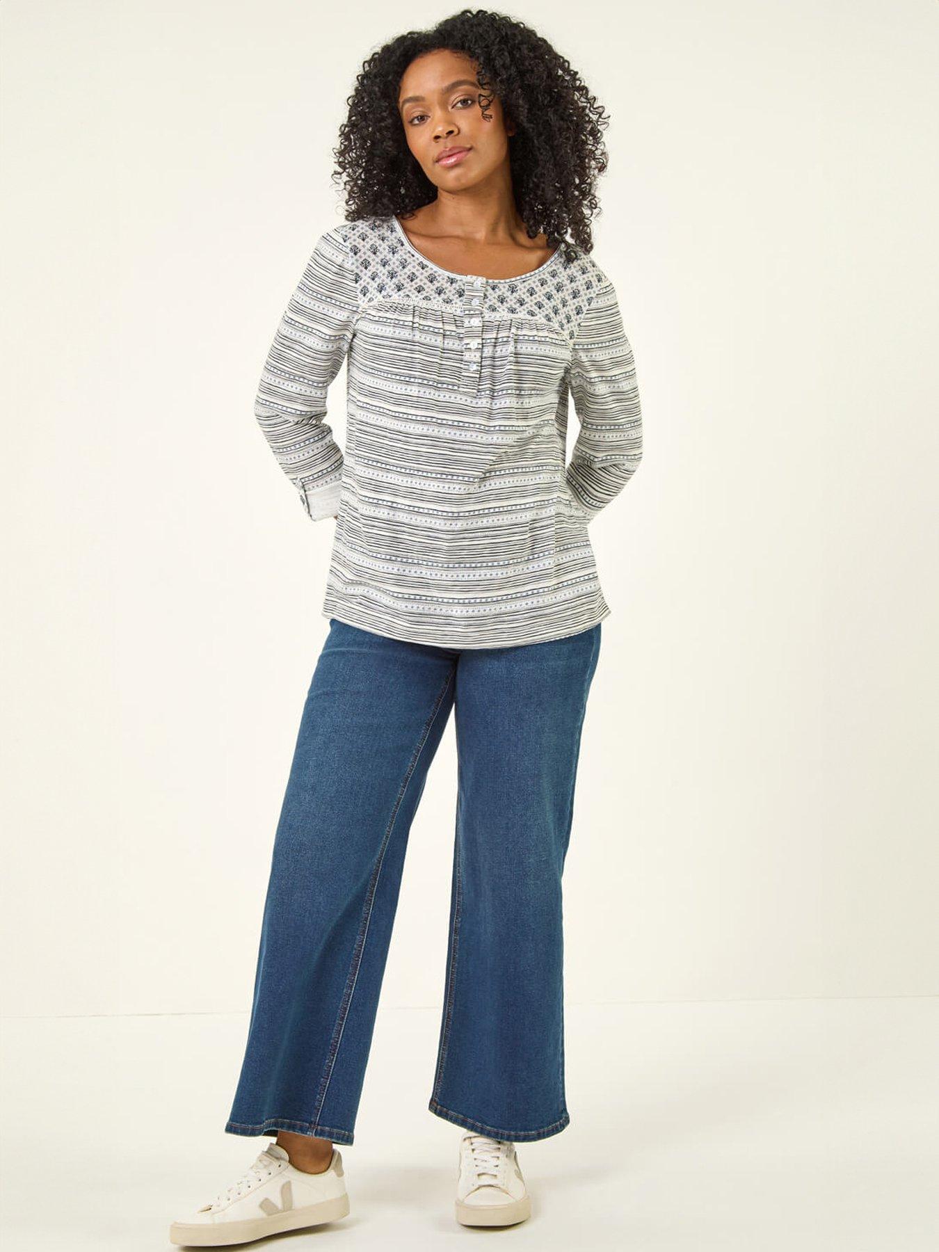 Image 4 of 4 of Roman Petite Contrast Front Tunic Top