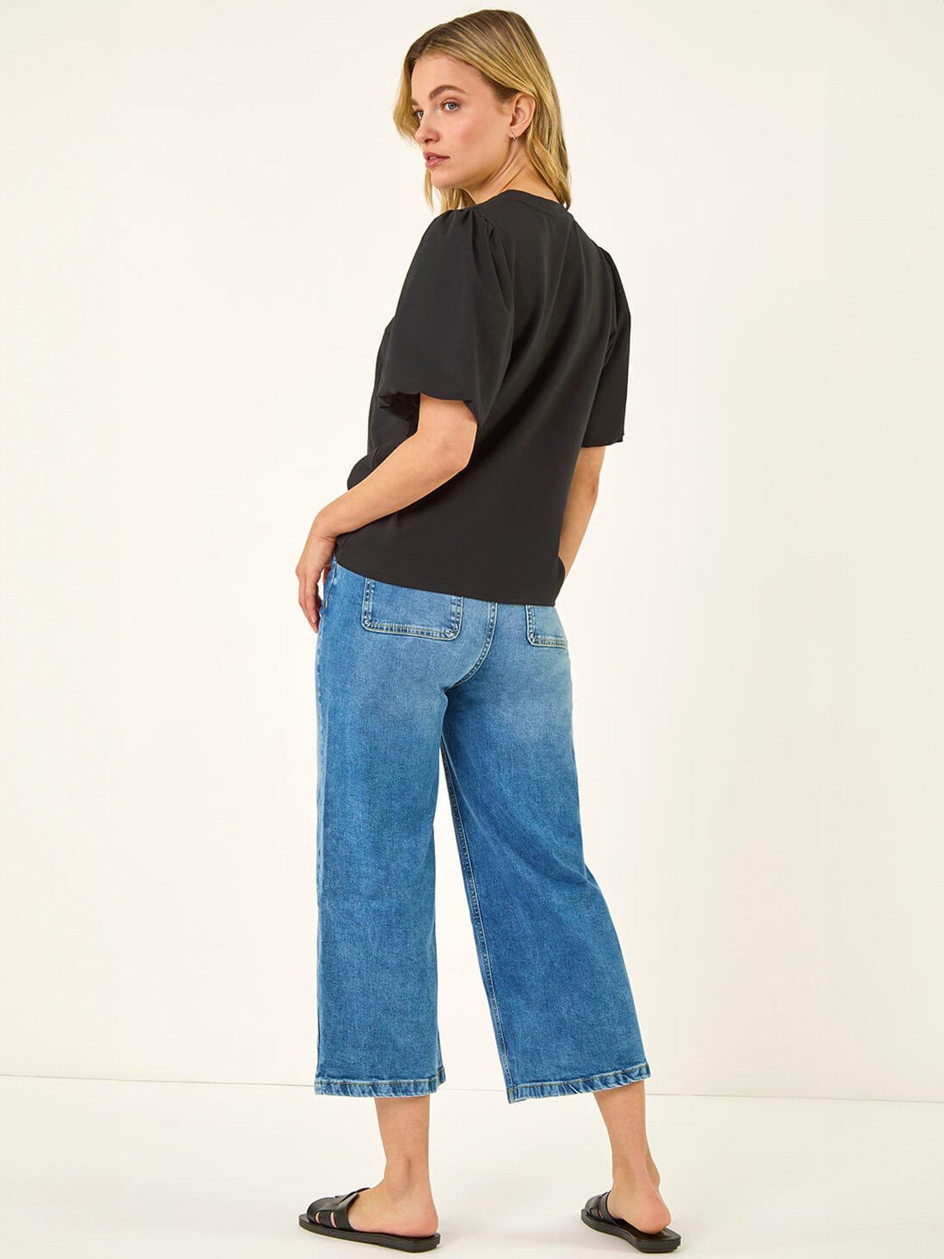 Image 2 of 5 of Roman Dusk Puff Sleeve Stretch T-Shirt