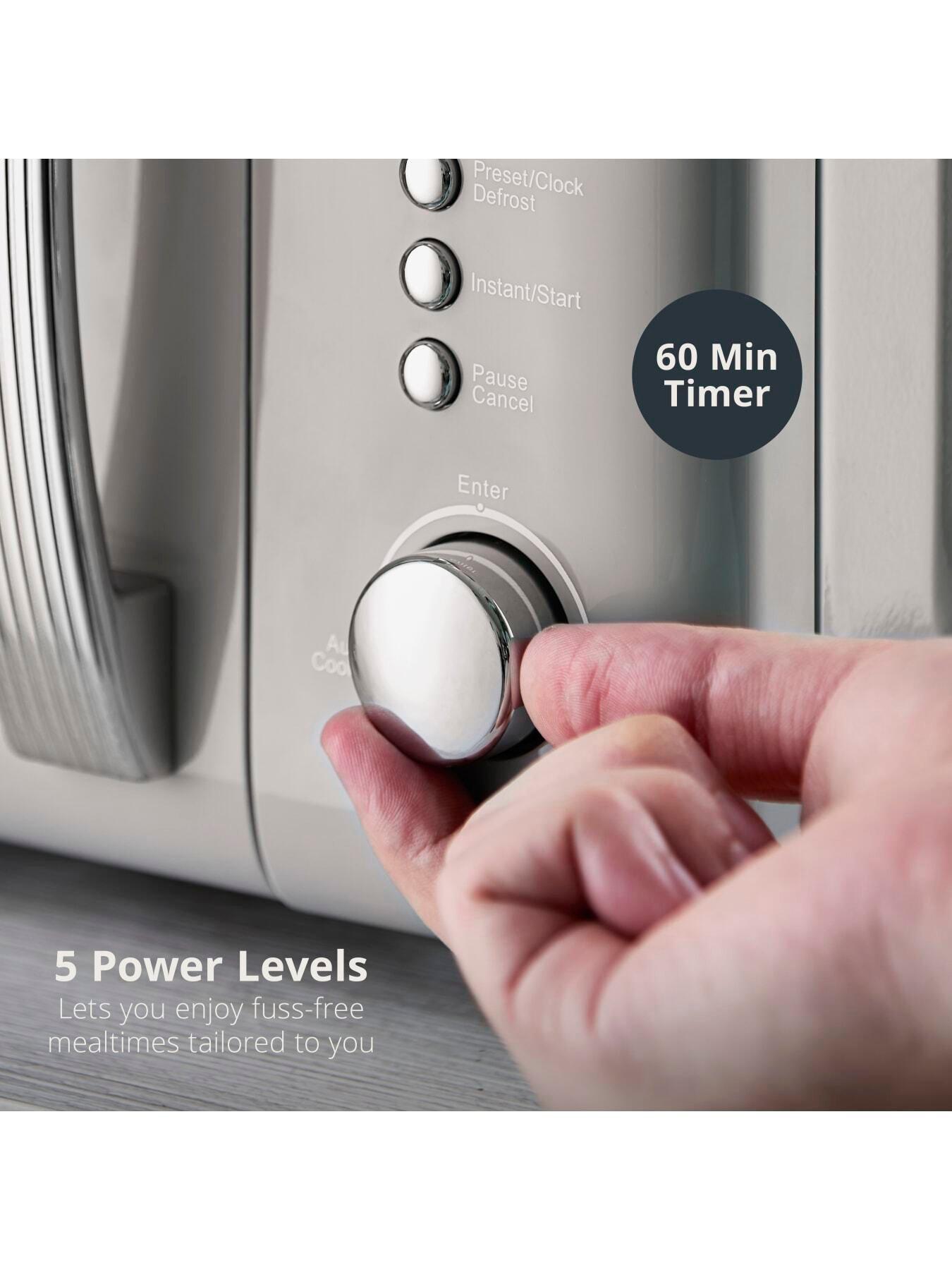 Image 5 of 8 of Swan Retro 20L Digital Microwave with 5 Power Levels, LED Display, 800W, Grey