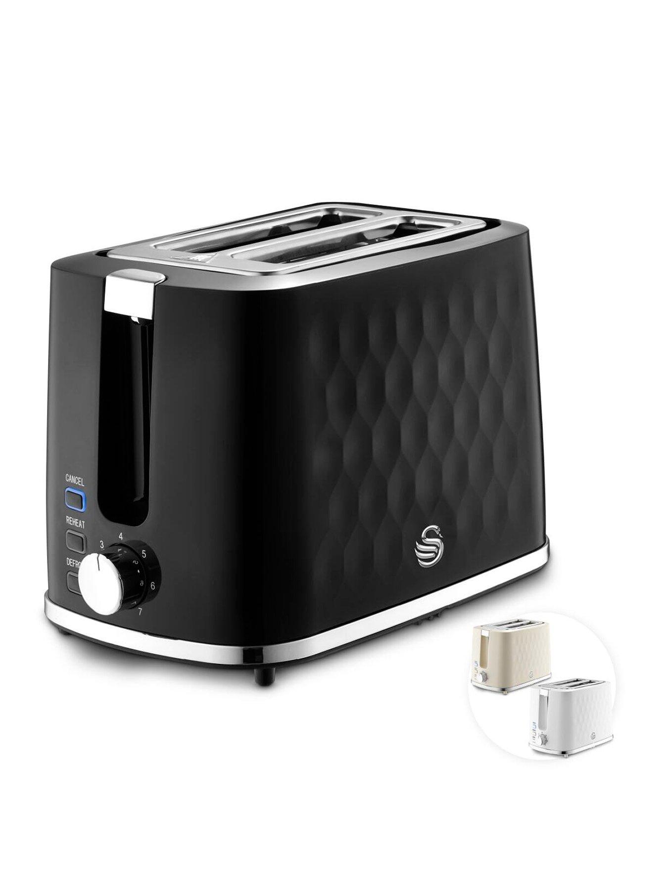 Image 1 of 8 of Swan Hexton 2 Slice Toaster, Removable Crumb Tray, Black