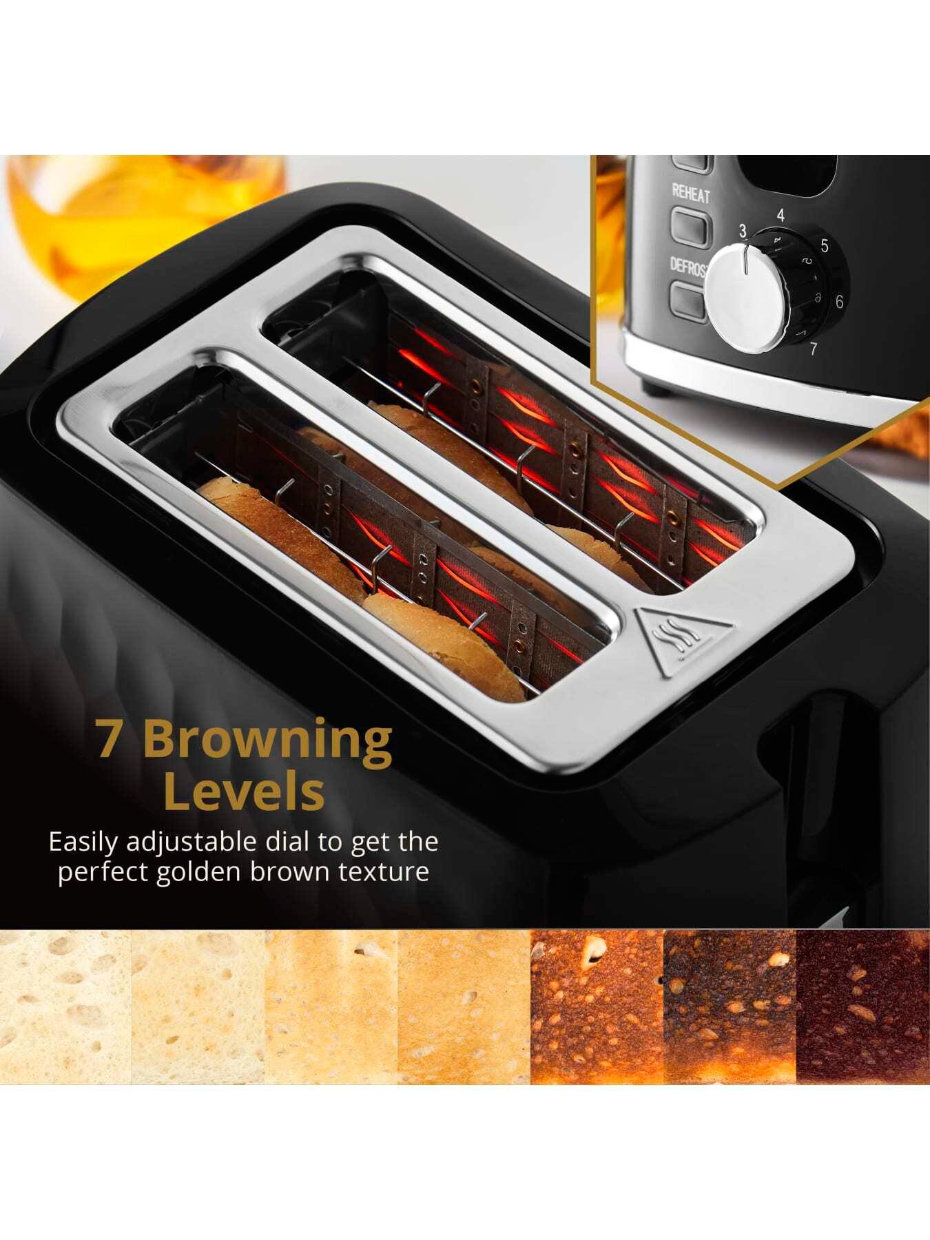Image 3 of 8 of Swan Hexton 2 Slice Toaster, Removable Crumb Tray, Black