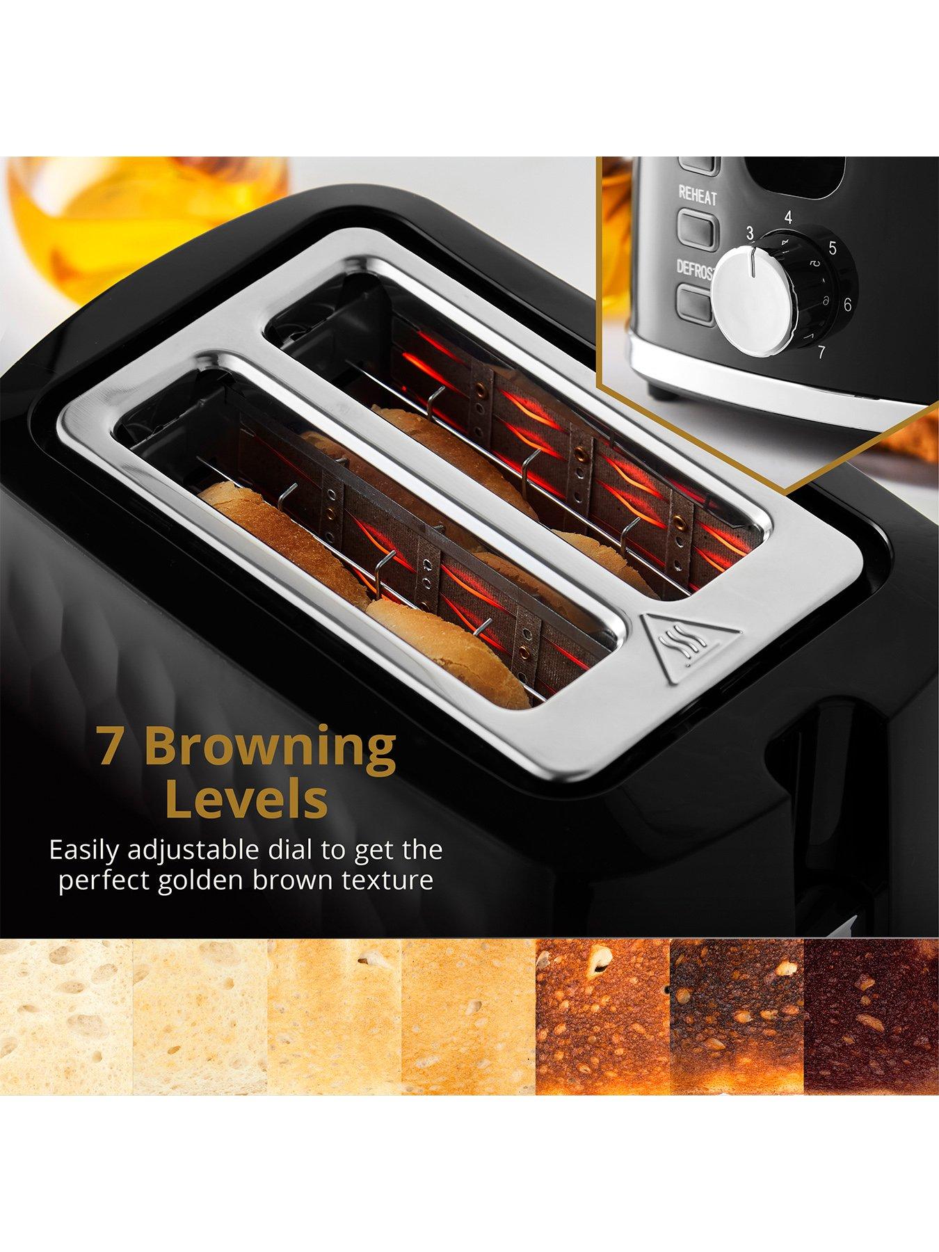 Image 3 of 7 of Swan Hexton 1.7L Rapid Boil Kettle & 2 Slice Toaster, Black & Chrome