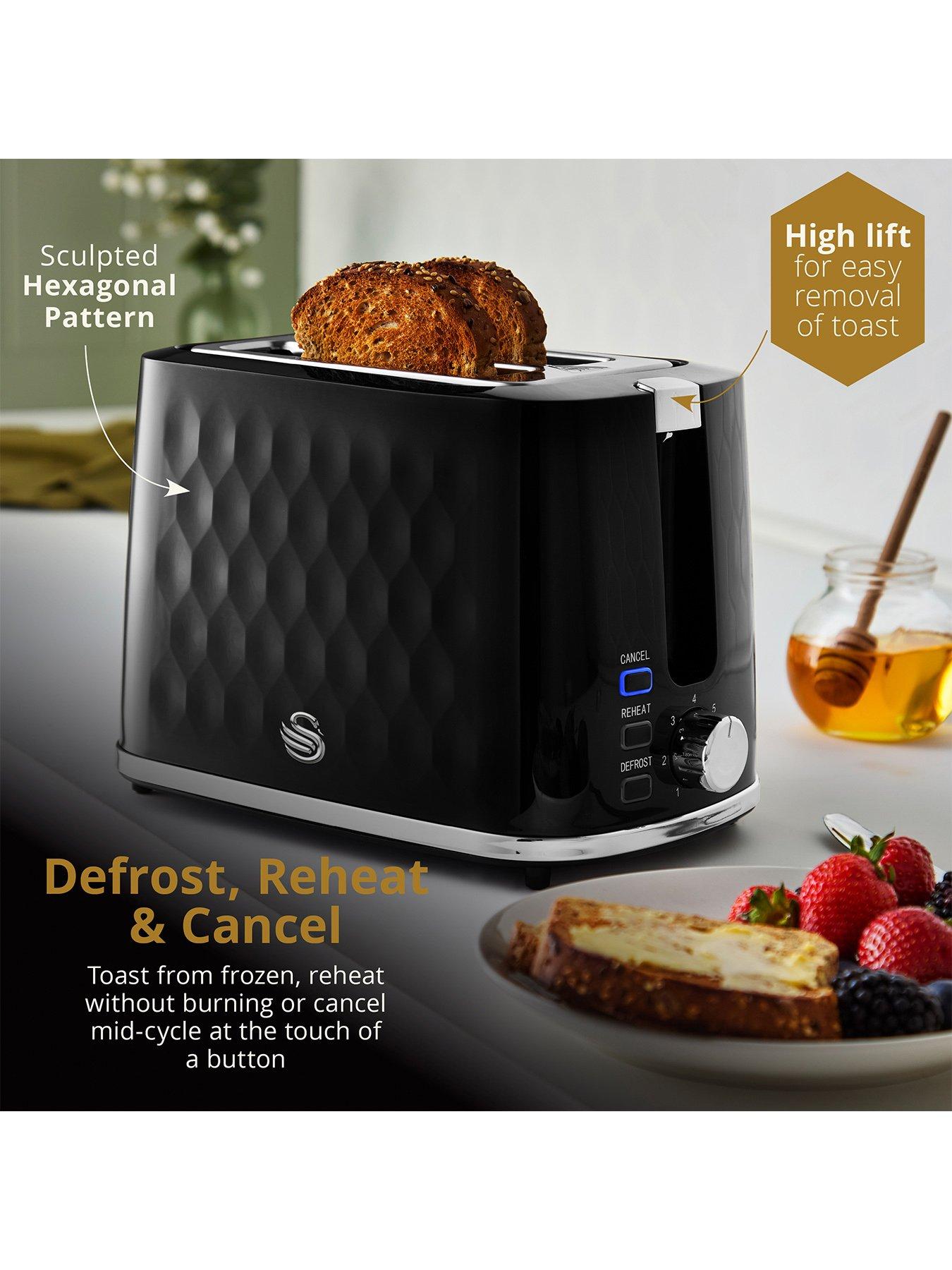 Image 5 of 7 of Swan Hexton 1.7L Rapid Boil Kettle & 2 Slice Toaster, Black & Chrome