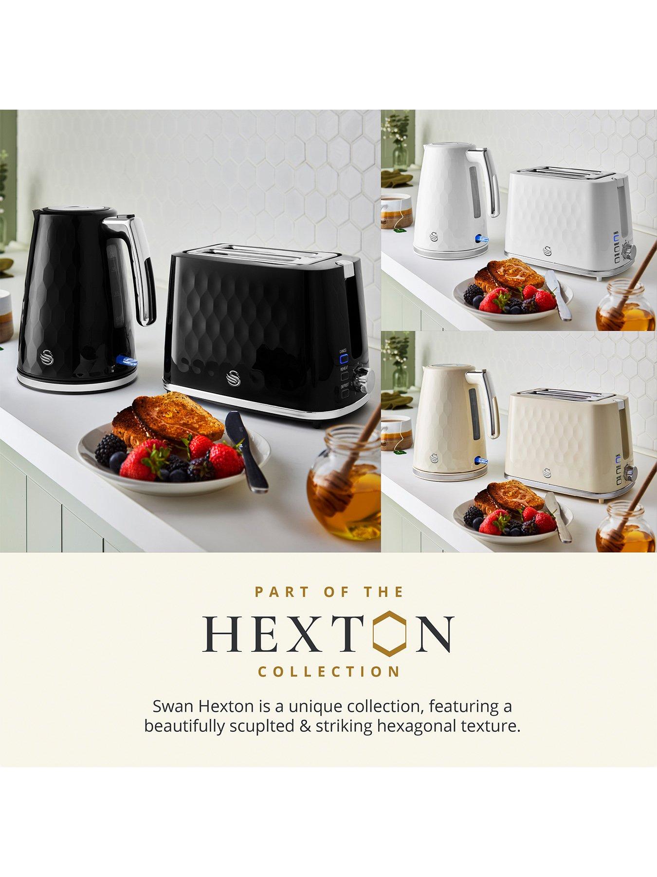 Image 6 of 7 of Swan Hexton 1.7L Rapid Boil Kettle & 2 Slice Toaster, Black & Chrome