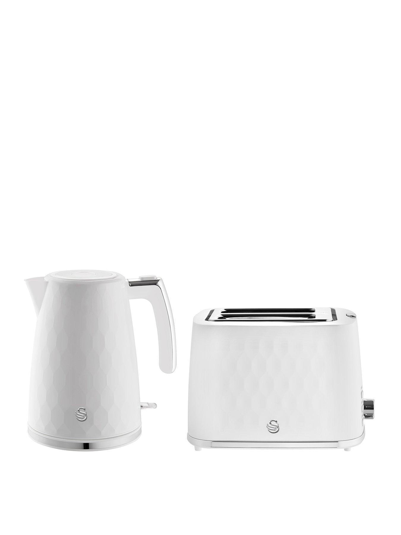 Image 1 of 7 of Swan Hexton 1.7L Rapid Boil Kettle & 2 Slice Toaster, White