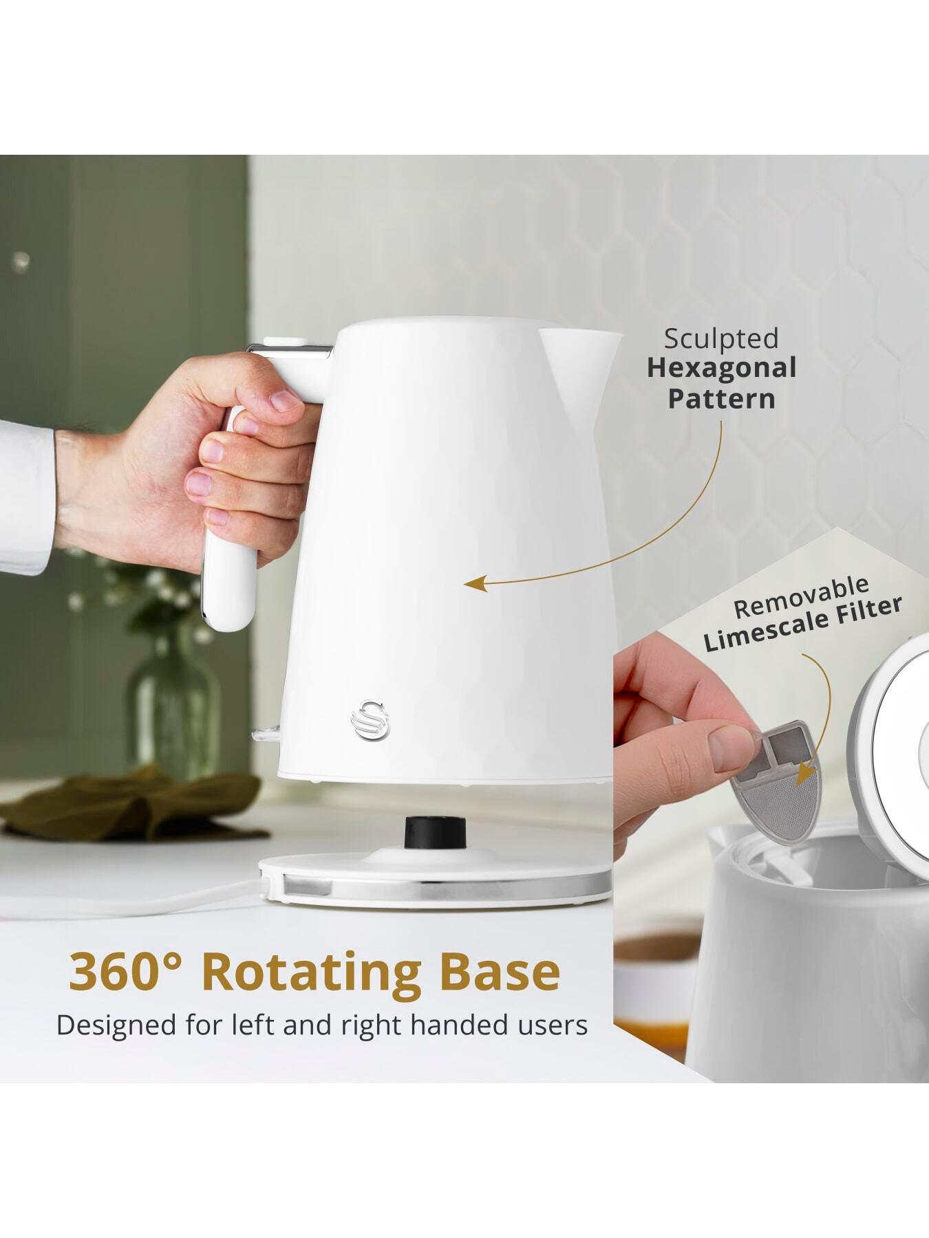 Image 4 of 7 of Swan Hexton 1.7L Rapid Boil Kettle & 2 Slice Toaster, White