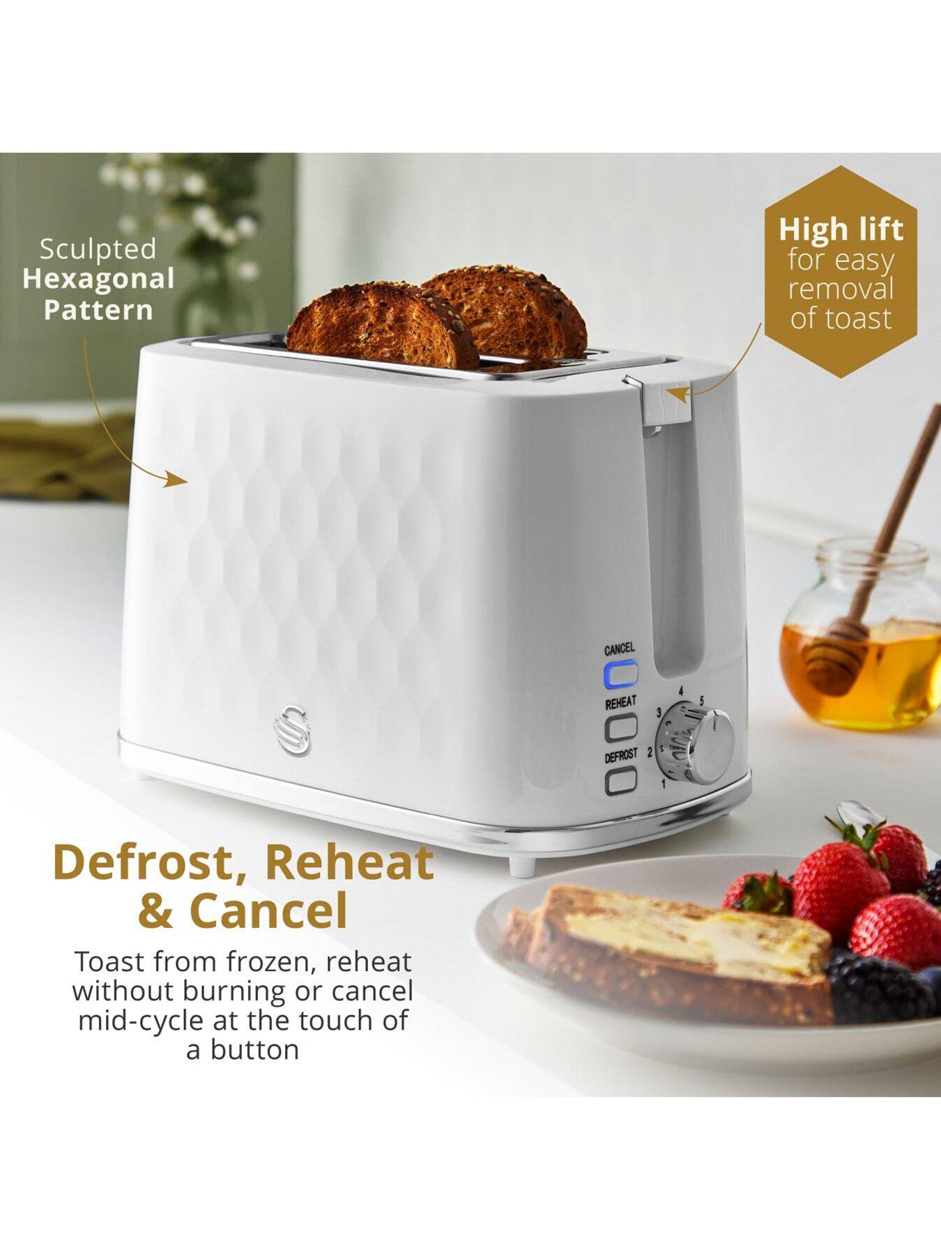 Image 5 of 7 of Swan Hexton 1.7L Rapid Boil Kettle & 2 Slice Toaster, White