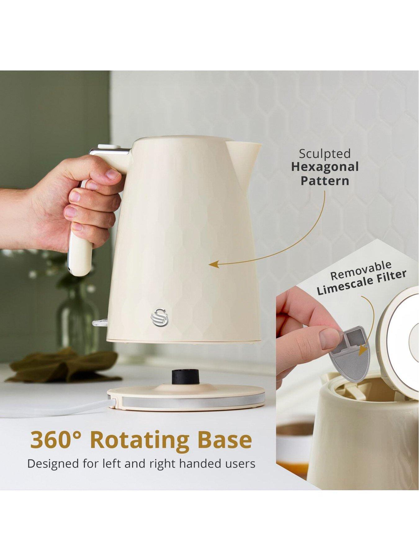 Image 4 of 7 of Swan Hexton 1.7L Rapid Boil Kettle & 2 Slice Toaster, Cream