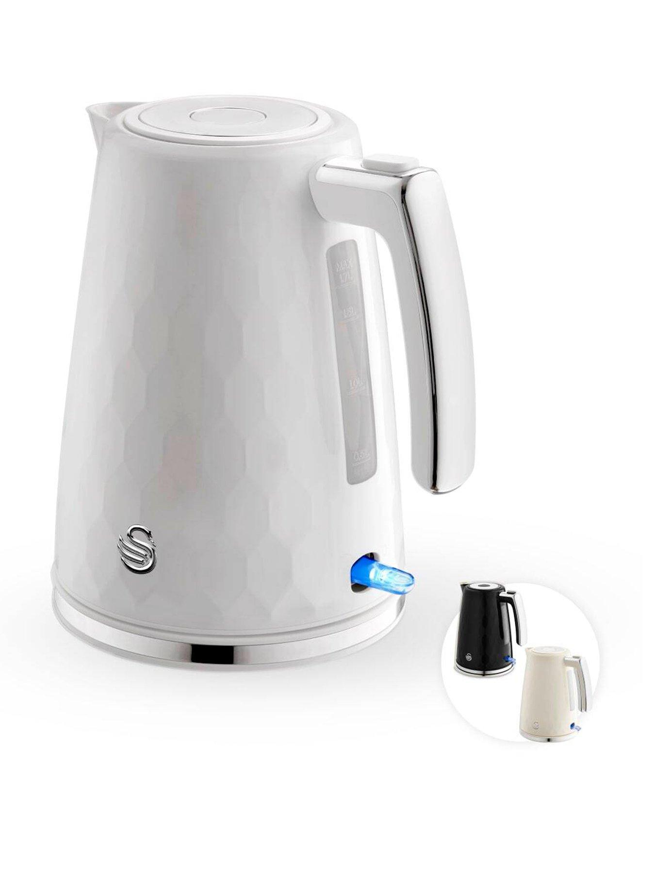 Image 1 of 7 of Swan Hexton 1.7L Electric Kettle, 3KW Rapid Boil, White