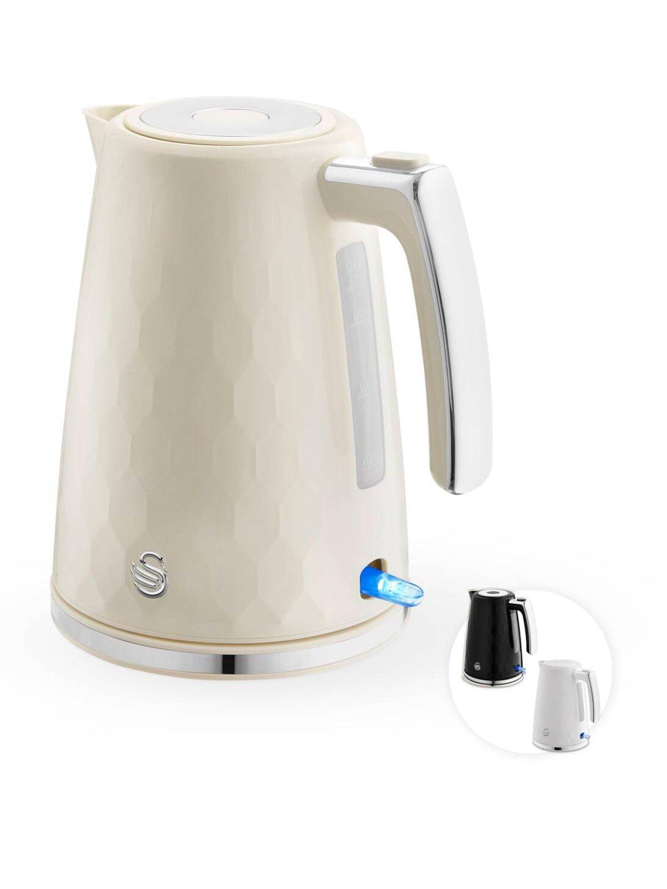 Image 1 of 7 of Swan Hexton 1.7L Electric Kettle, 3KW Rapid Boil, Cream