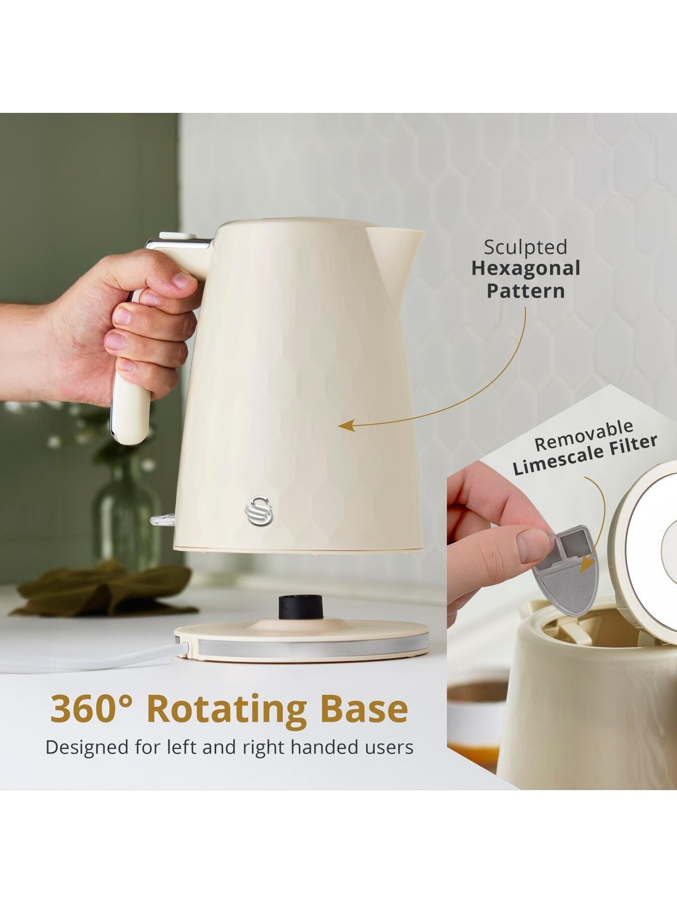 Image 4 of 7 of Swan Hexton 1.7L Electric Kettle, 3KW Rapid Boil, Cream