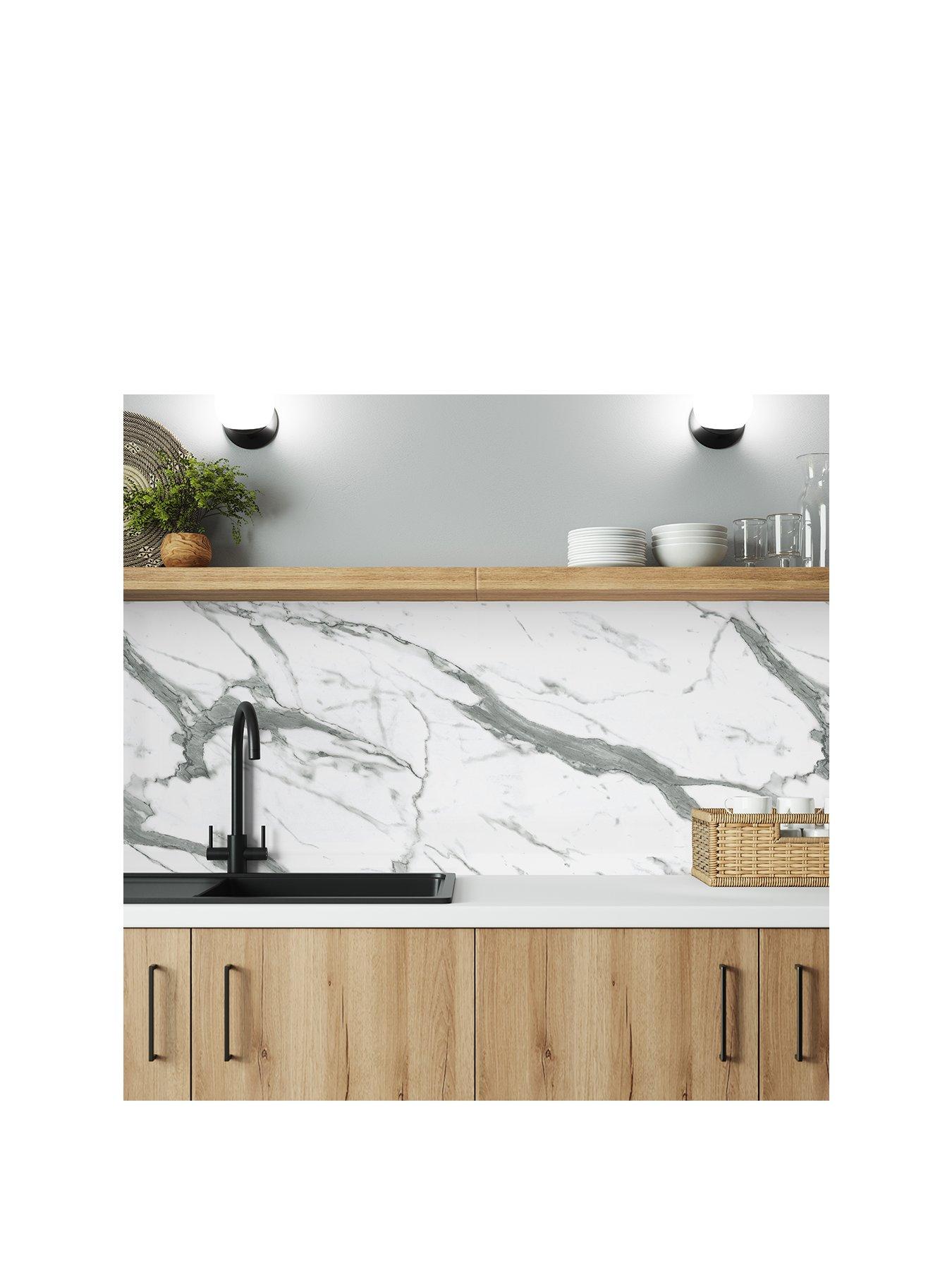 Image 2 of 6 of WilsonArt ALLOY White Marble Kitchen Splashback - 3000x750mmx4mm