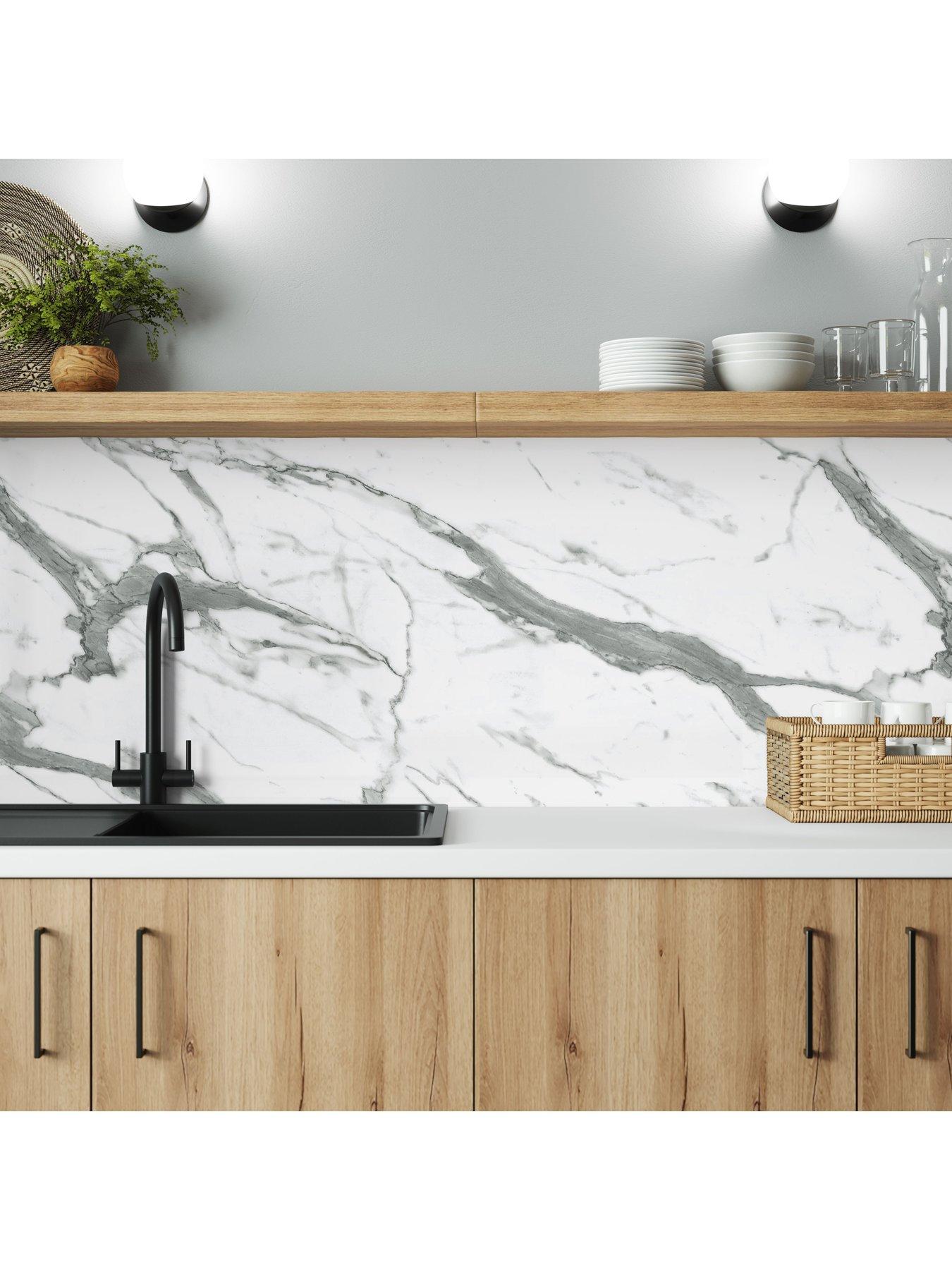 Image 4 of 6 of WilsonArt ALLOY White Marble Kitchen Splashback - 3000x750mmx4mm