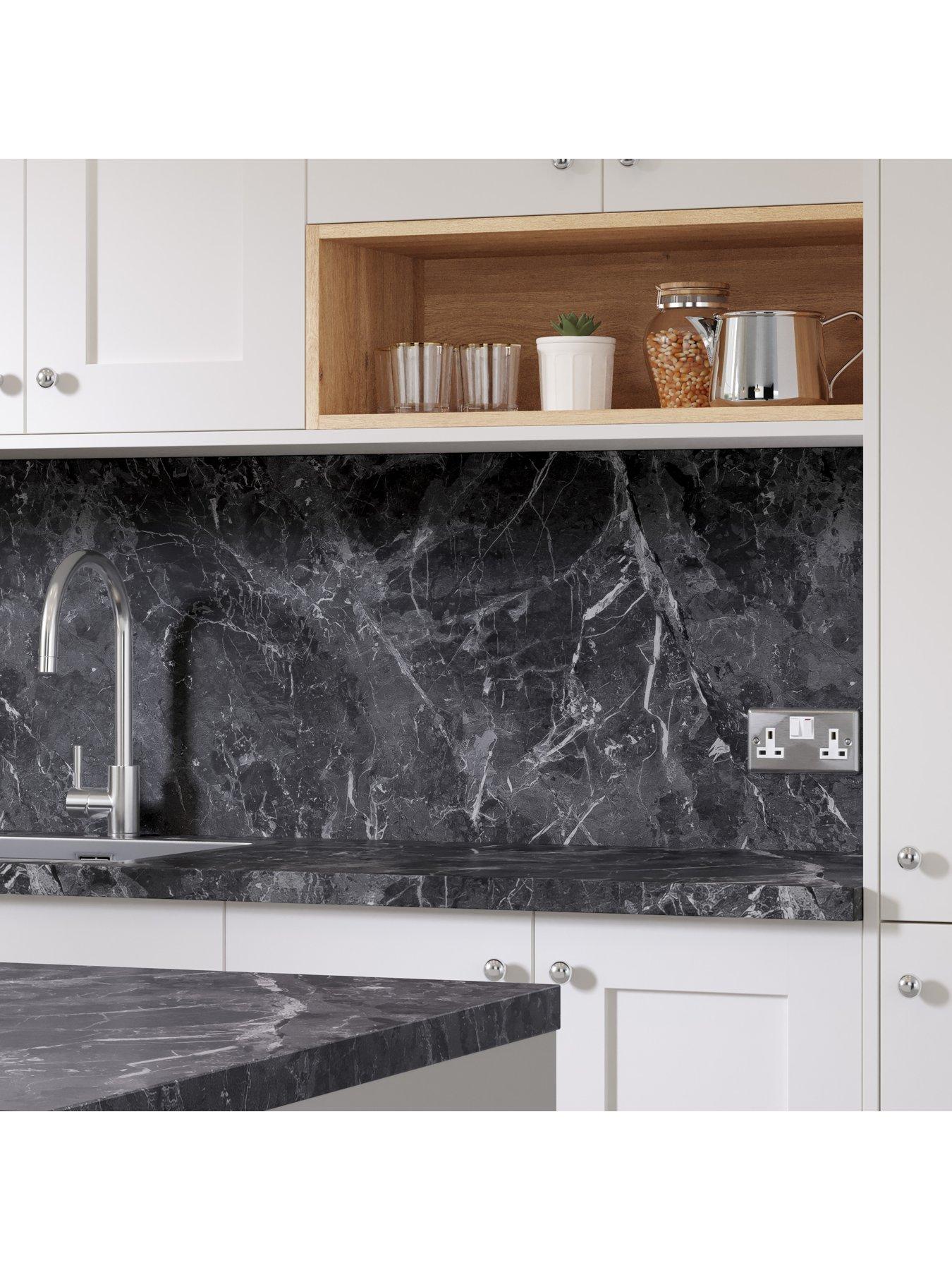 WilsonArt Plus Marquina Marble Postformed Laminate Kitchen Worktop ...