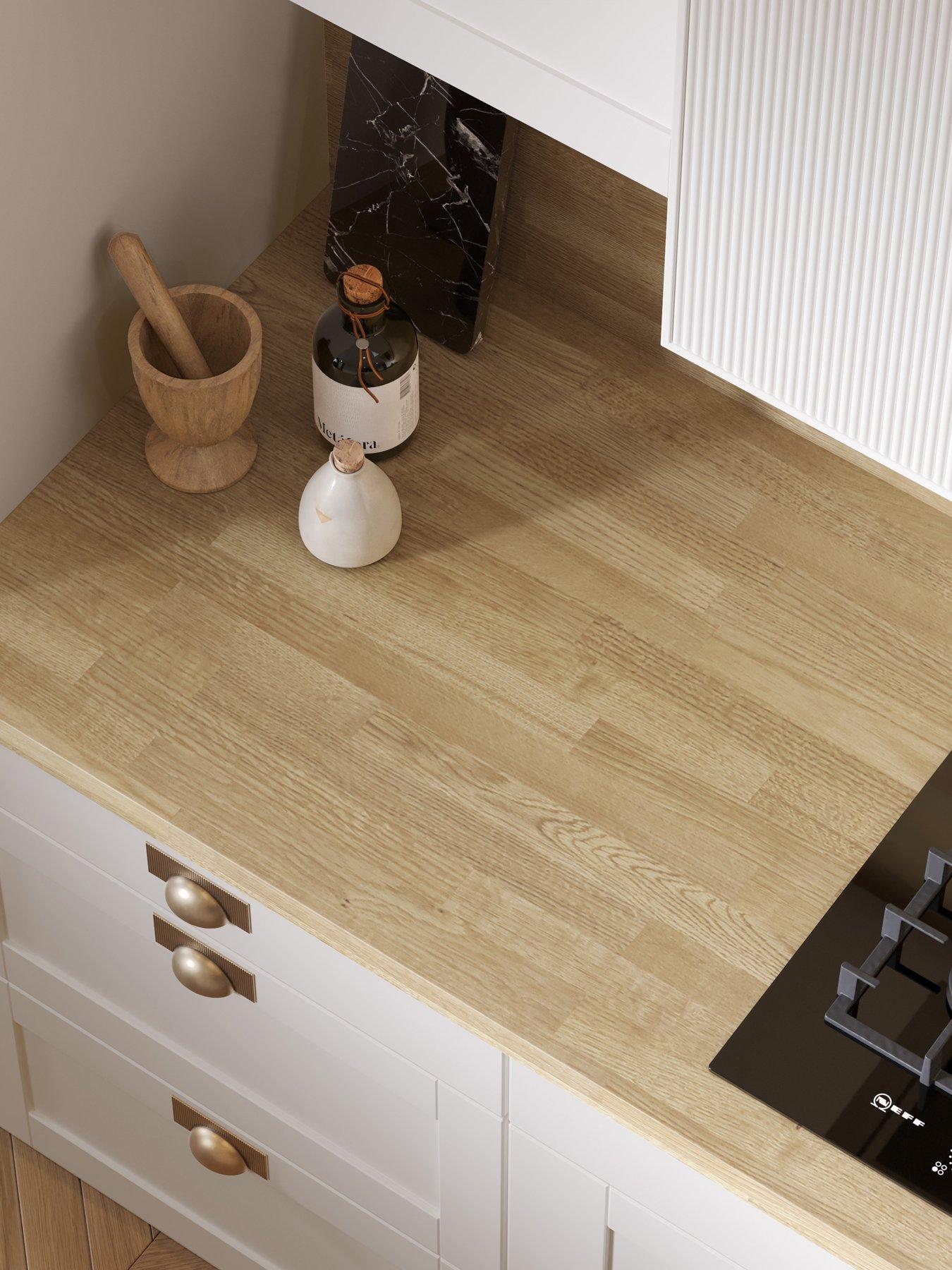 WilsonArt Omega Modern Natural Block Oak 4.1m Worktop Squ