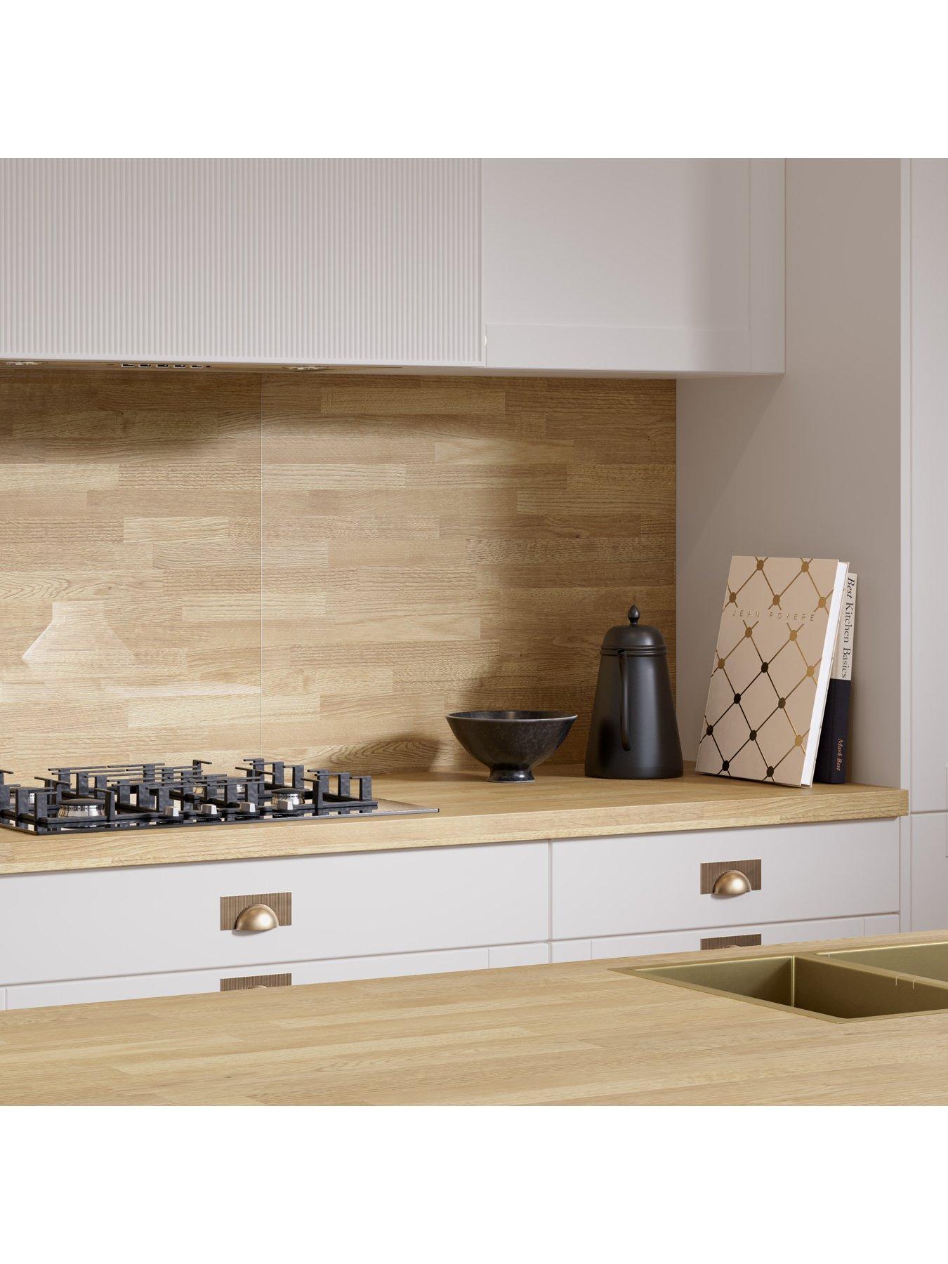 Image 3 of 6 of WilsonArt Omega Modern Natural Blocked Oak Square Edge Laminate Kitchen Breakfast Bar - 4100 x 900mm x 38mm