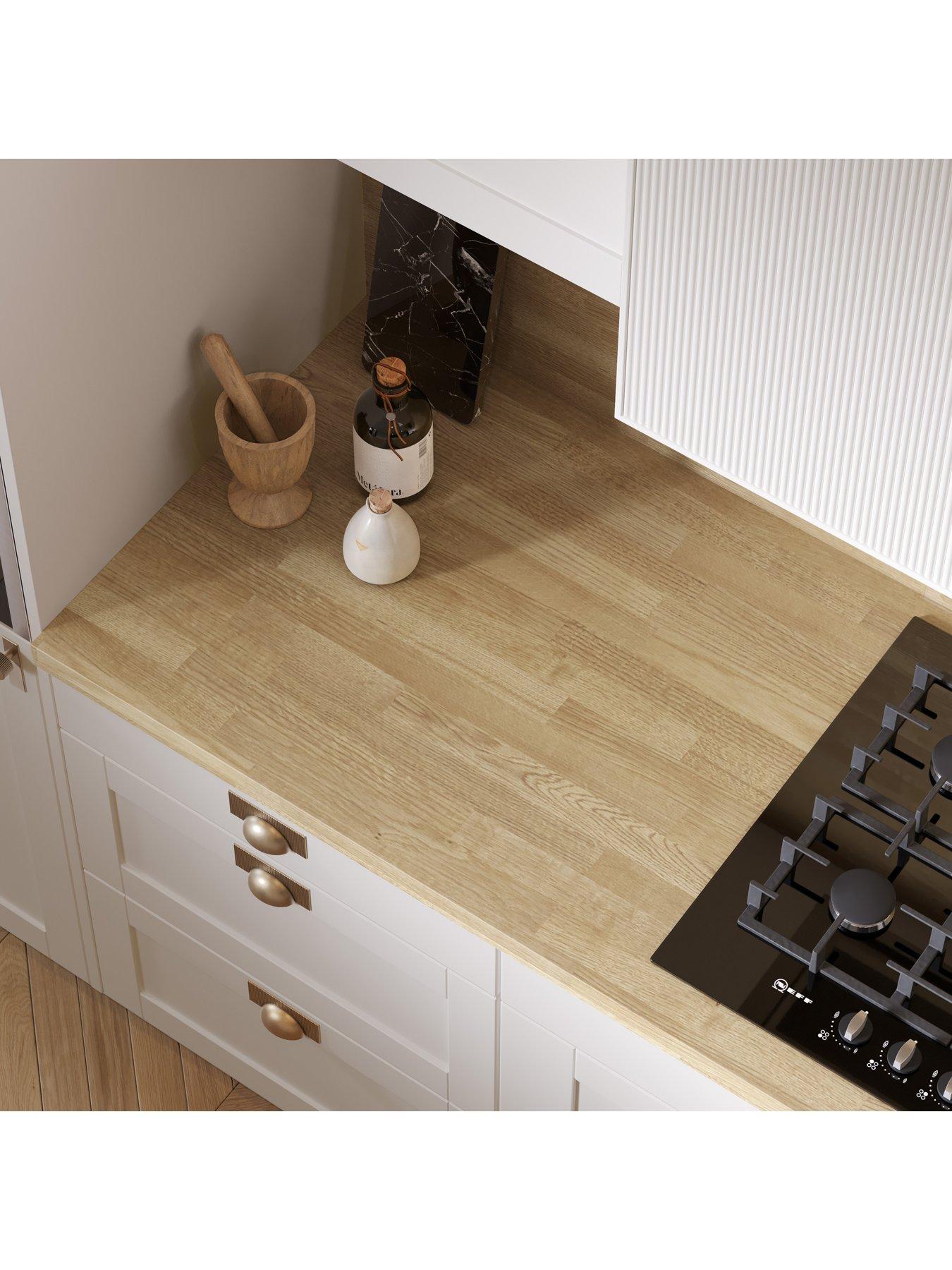 WilsonArt Omega Modern Natural Blocked Oak Square Edge Laminate Kitchen ...