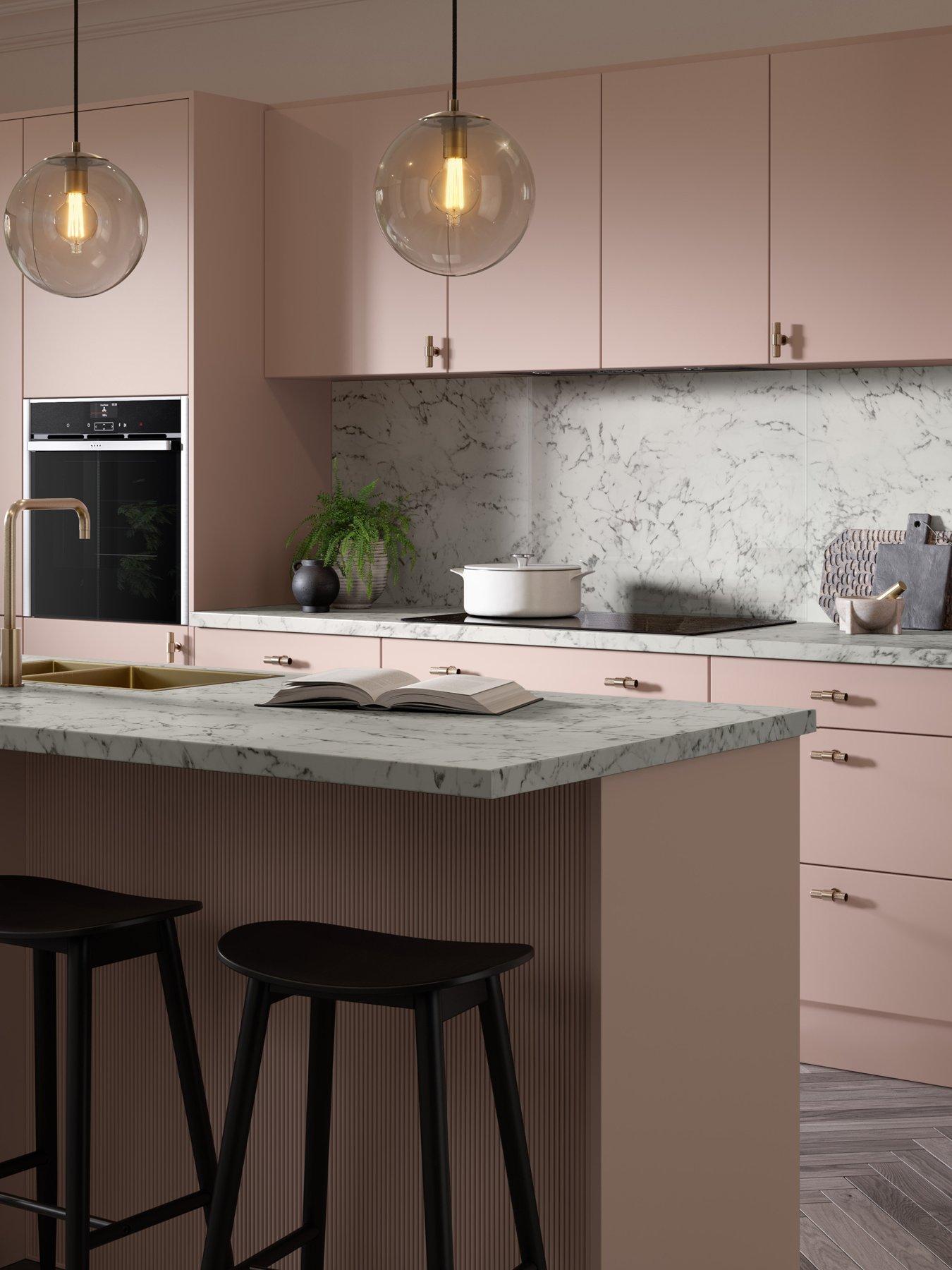 Image 1 of 6 of WilsonArt Omega Modern Tuscany Marble &nbsp;Square Edge Laminate Kitchen Splashback - 3000 x 600mm x 8mm