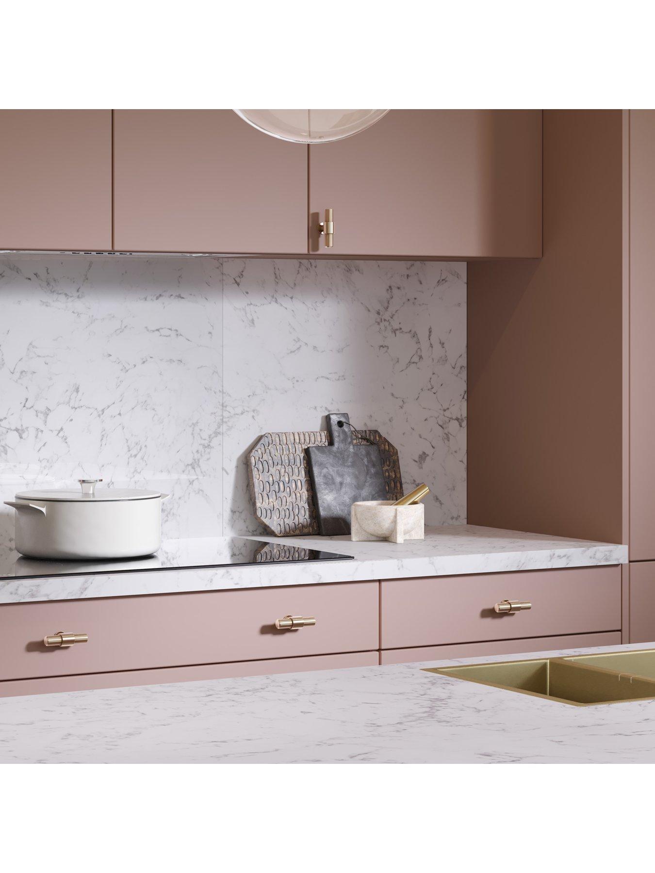 Image 4 of 6 of WilsonArt Omega Modern Tuscany Marble &nbsp;Square Edge Laminate Kitchen Splashback - 3000 x 600mm x 8mm