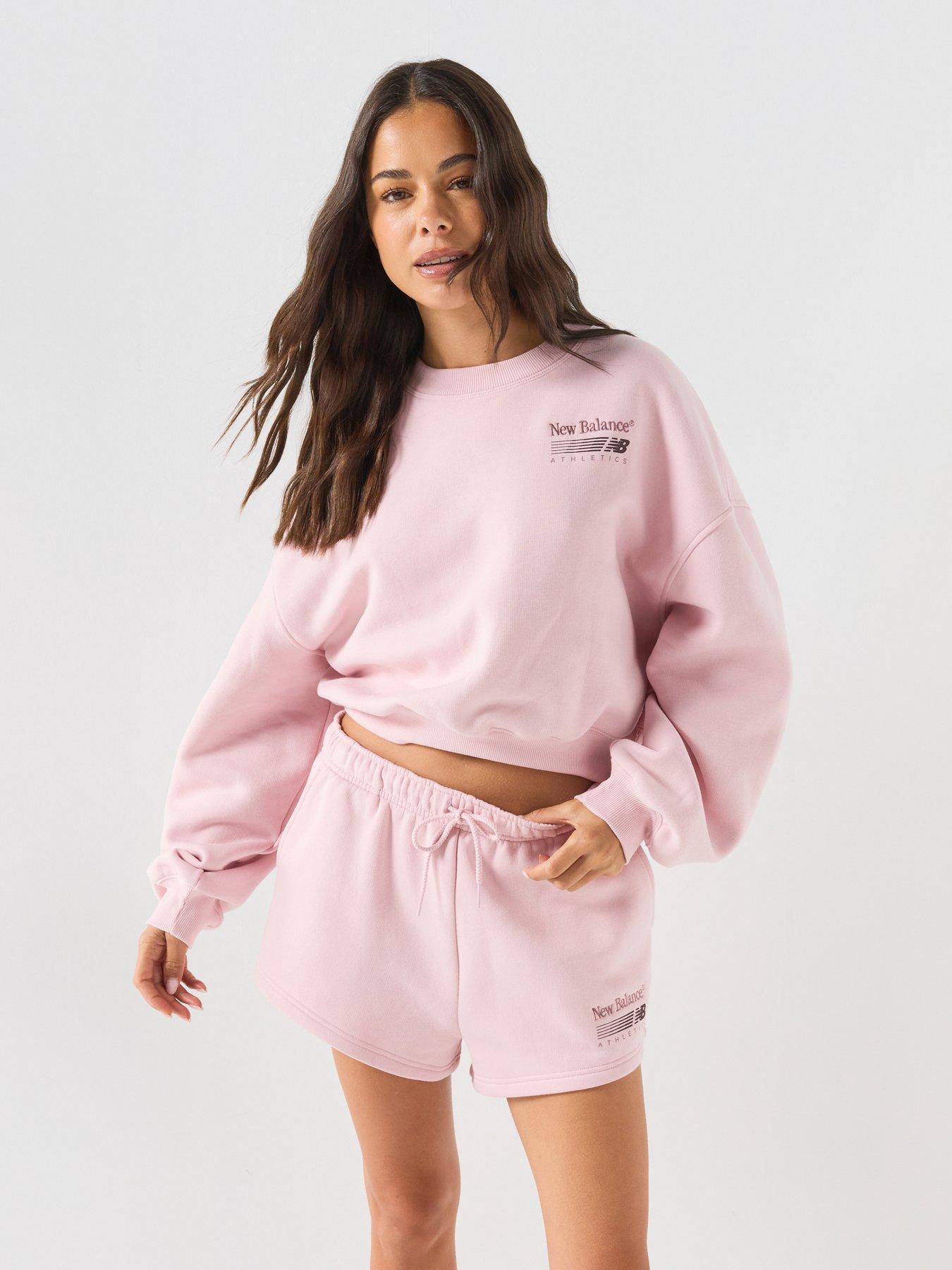 New Balance Women's Trackside Fleece Crew Neck Sweatshirt, Pink, Size Xs, Women