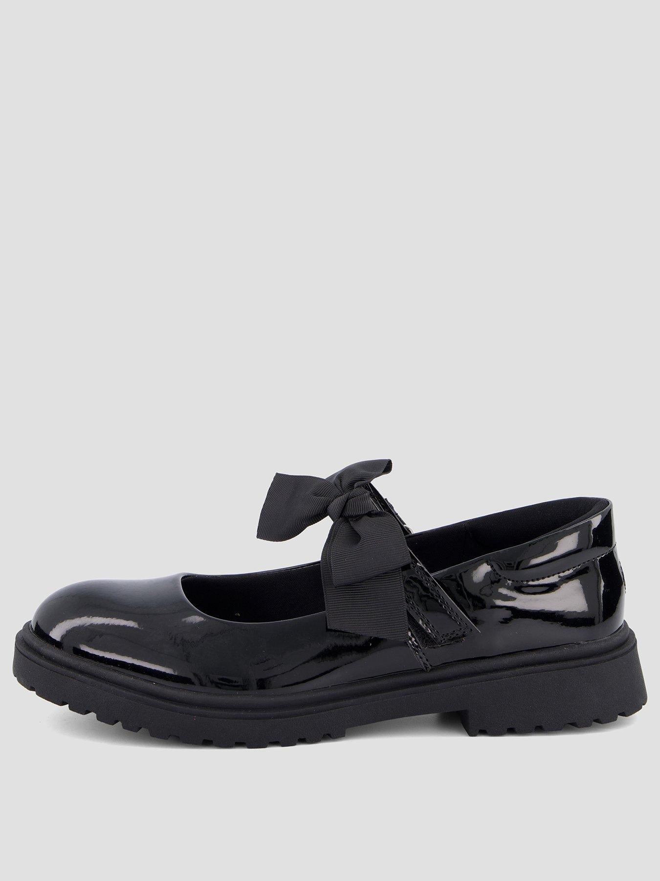 Image 2 of 8 of The Very Collection Older Girls Chloe Mary Jane Bow Patent School Shoes - Black