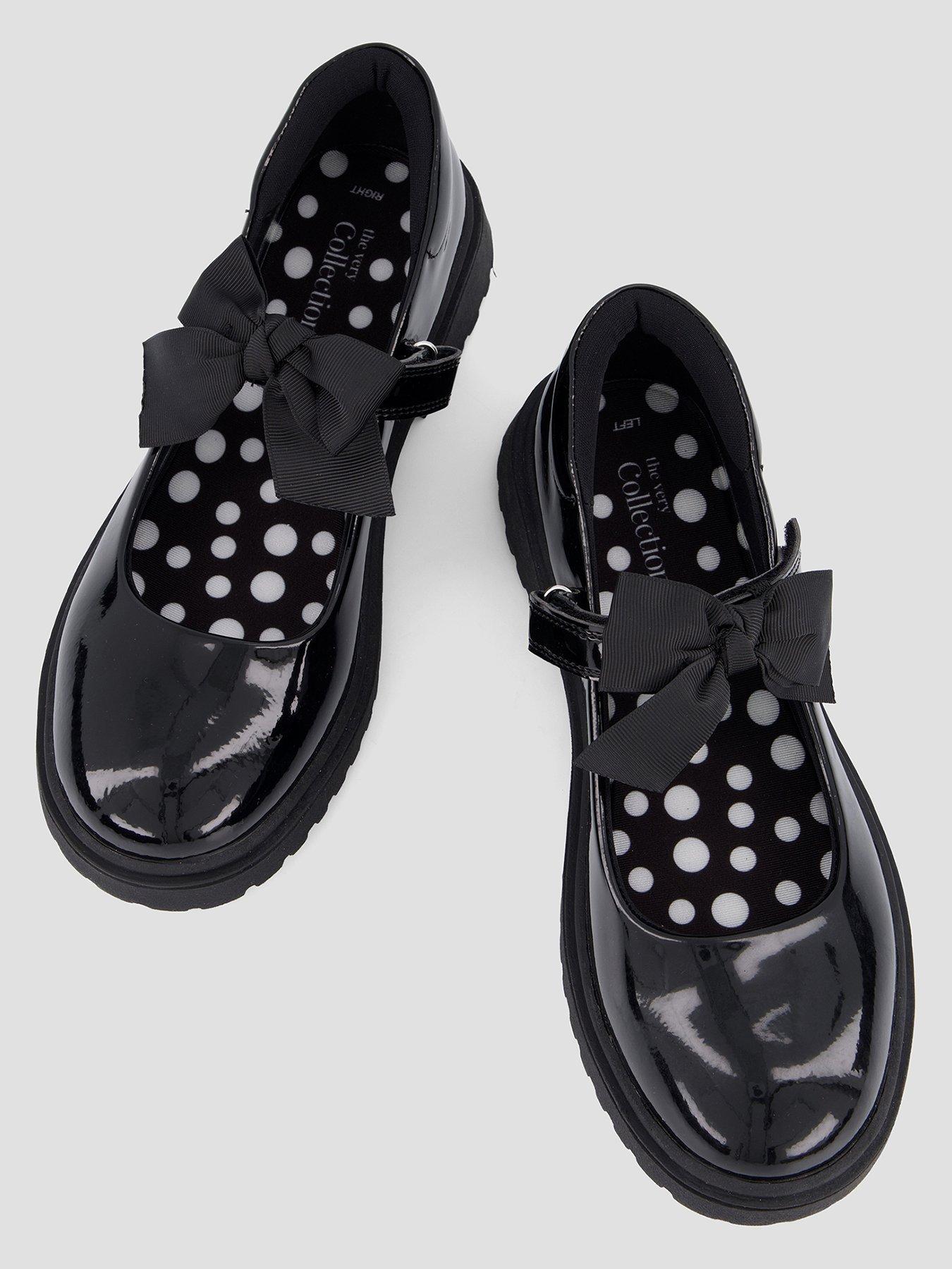 Image 4 of 8 of The Very Collection Older Girls Chloe Mary Jane Bow Patent School Shoes - Black