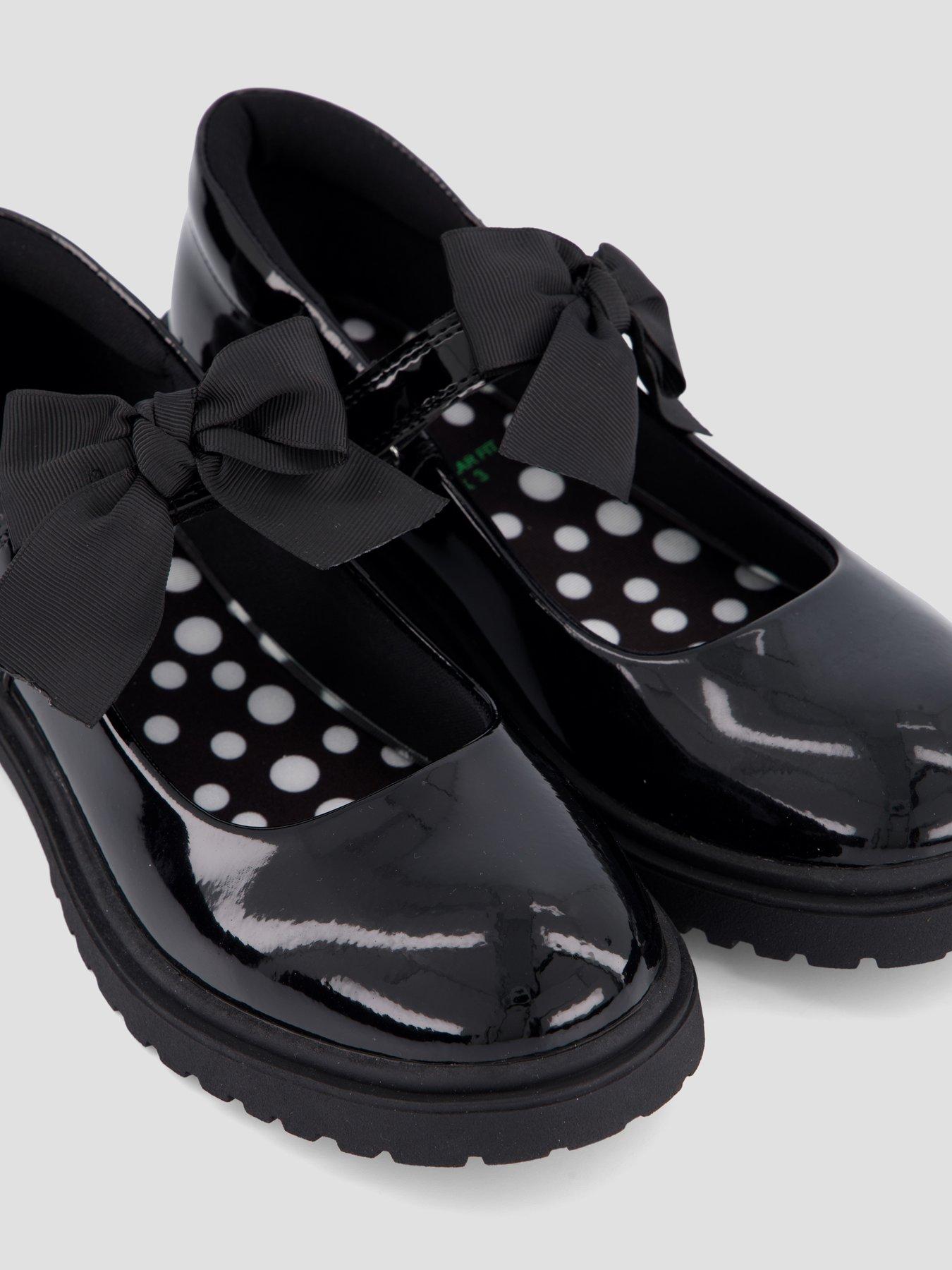 Image 6 of 8 of The Very Collection Older Girls Chloe Mary Jane Bow Patent School Shoes - Black