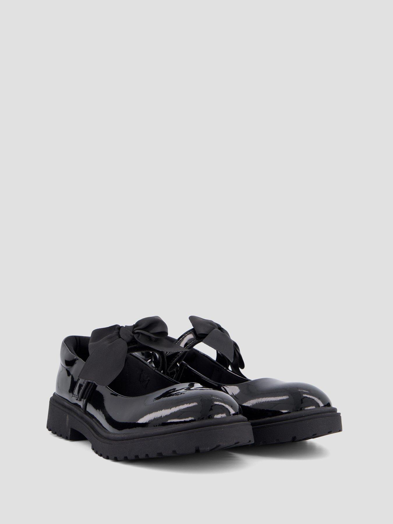 Image 7 of 8 of The Very Collection Older Girls Chloe Mary Jane Bow Patent School Shoes - Black
