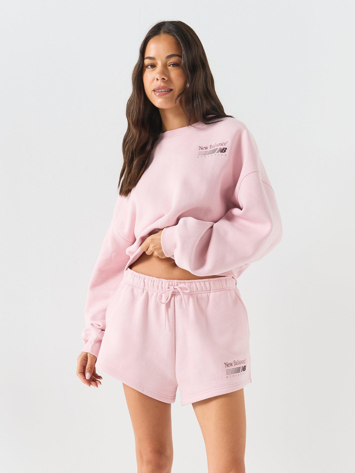 Image 4 of 6 of New Balance Women's Trackside Fleece Shorts - Pink