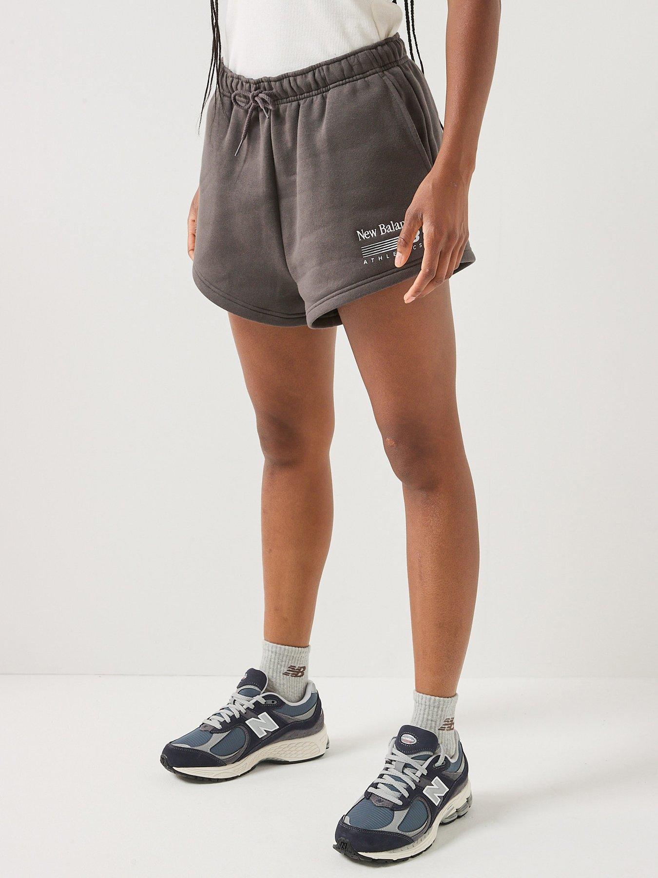 New Balance Women's Trackside Fleece Shorts, Grey, Size M, Women