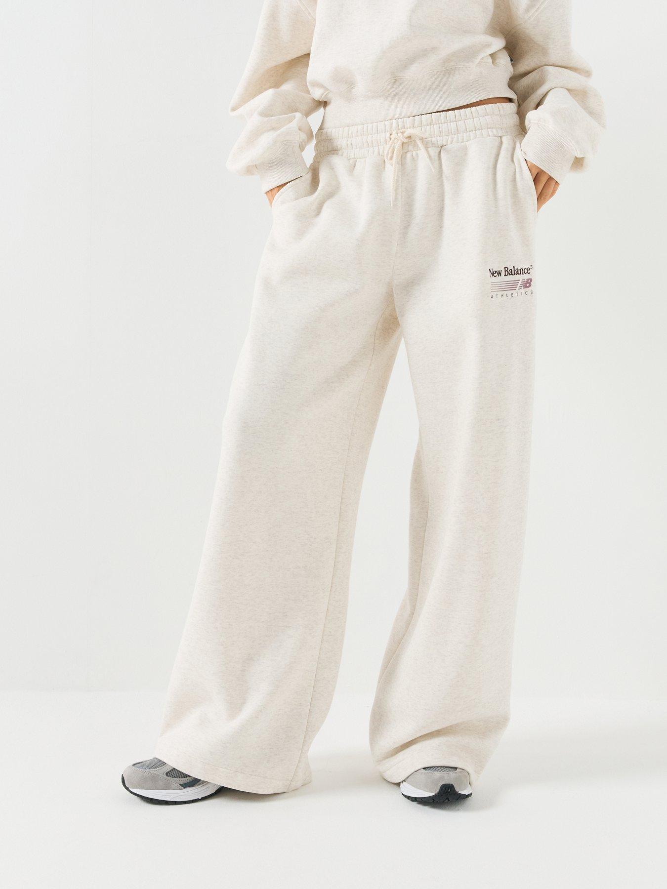 New Balance Women's Trackside Fleece Trousers, Cream, Size Xs, Women