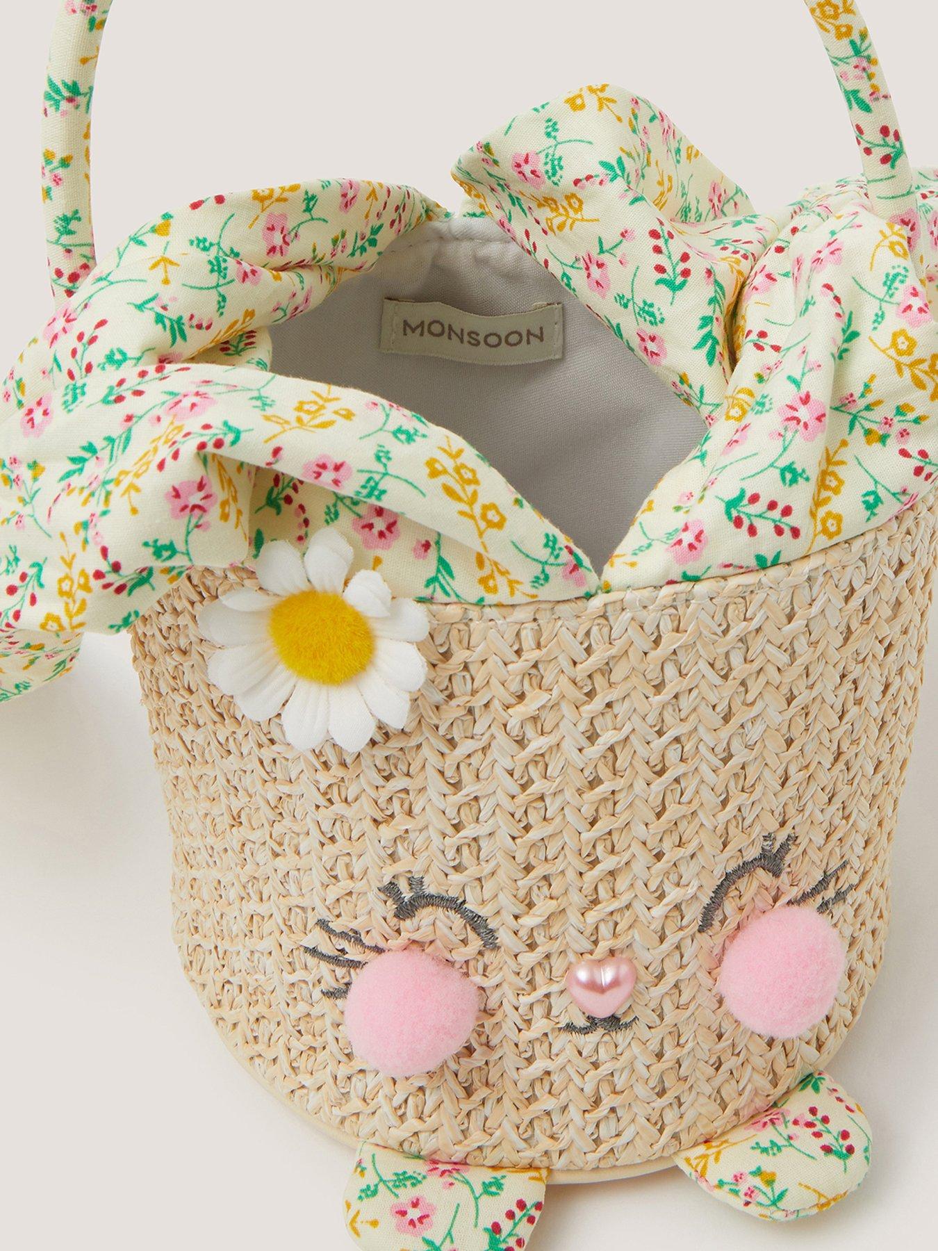 Image 4 of 4 of Monsoon Girls Flopsy Bunny Ears Basket - Multi