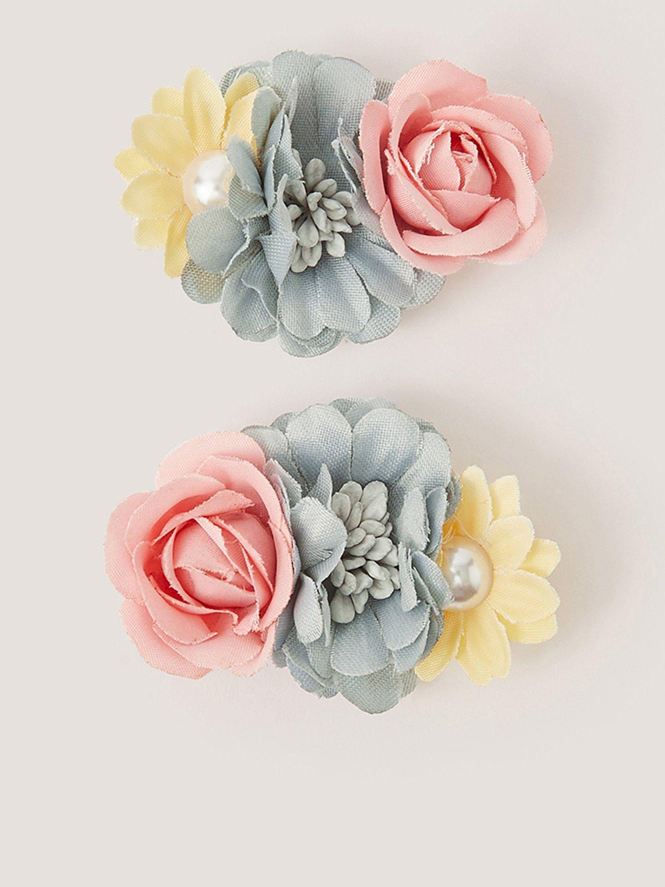 Monsoon Girls 2 Pack Botanical Flower Clips - Multi