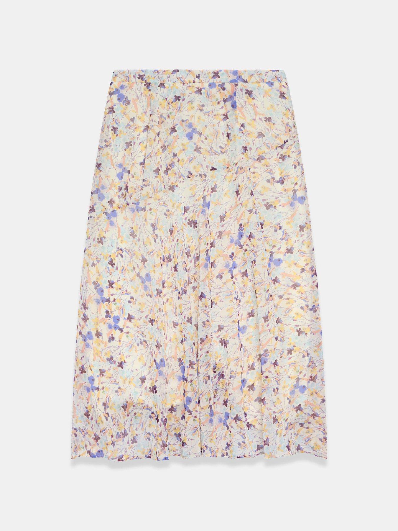 Image 6 of 6 of Mint Velvet Blue Floral Print Skirt